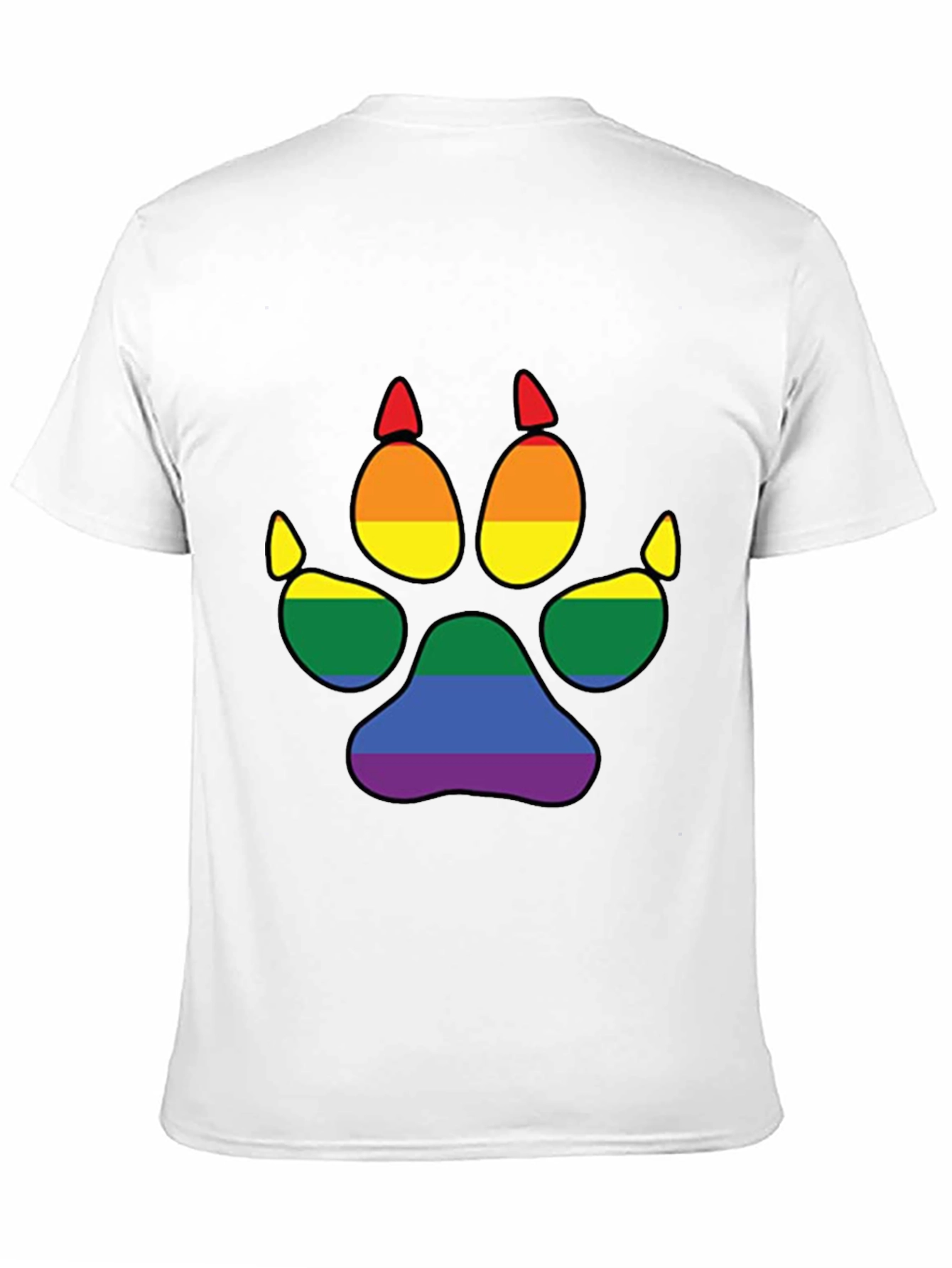 LGBT Pride Paw Print Black T-Shirt