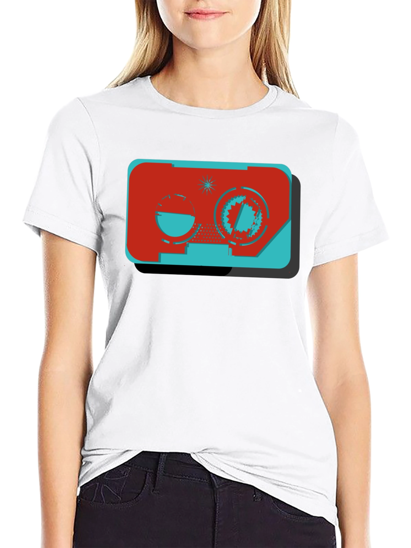 Retro Cassette Tape Graphic Black Tee