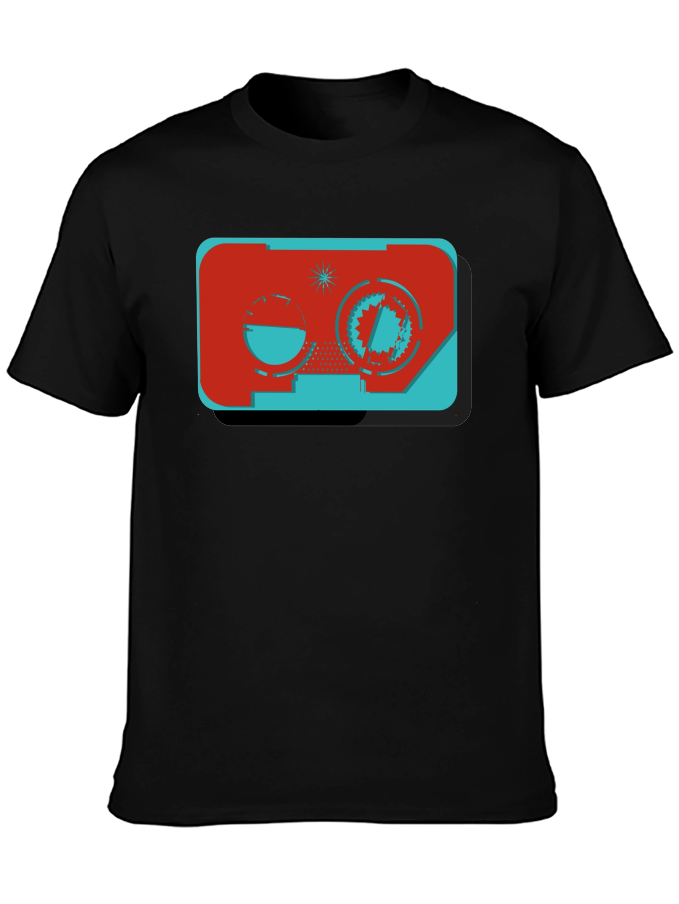 Retro Cassette Tape Graphic Black Tee
