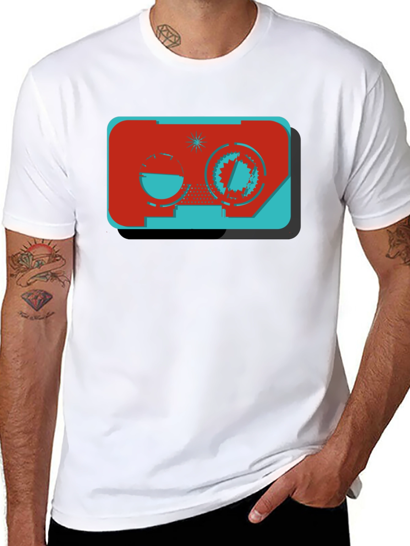 Retro Cassette Tape Graphic Black Tee