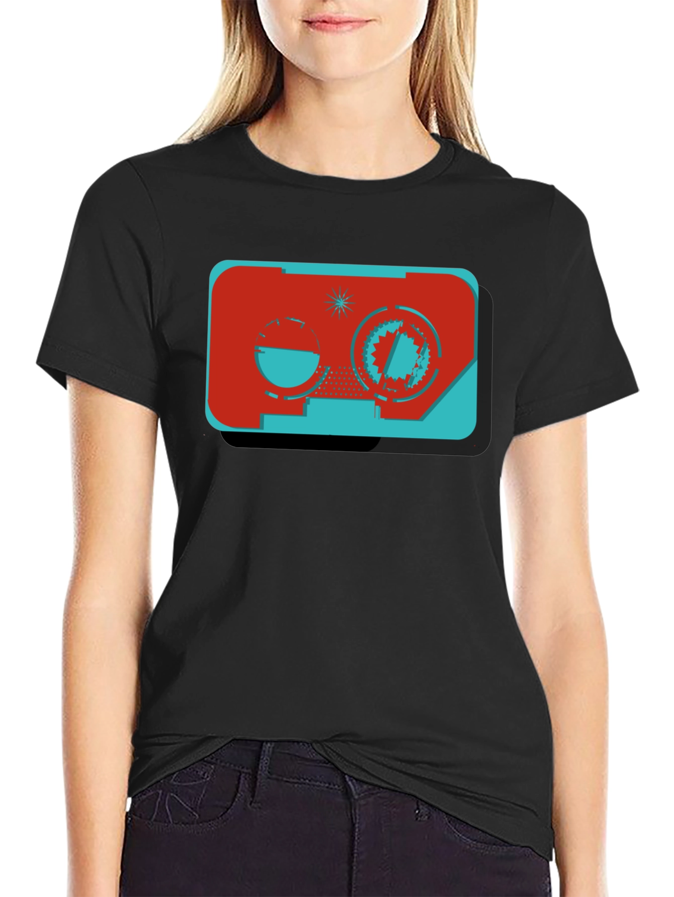Retro Cassette Tape Graphic Black Tee