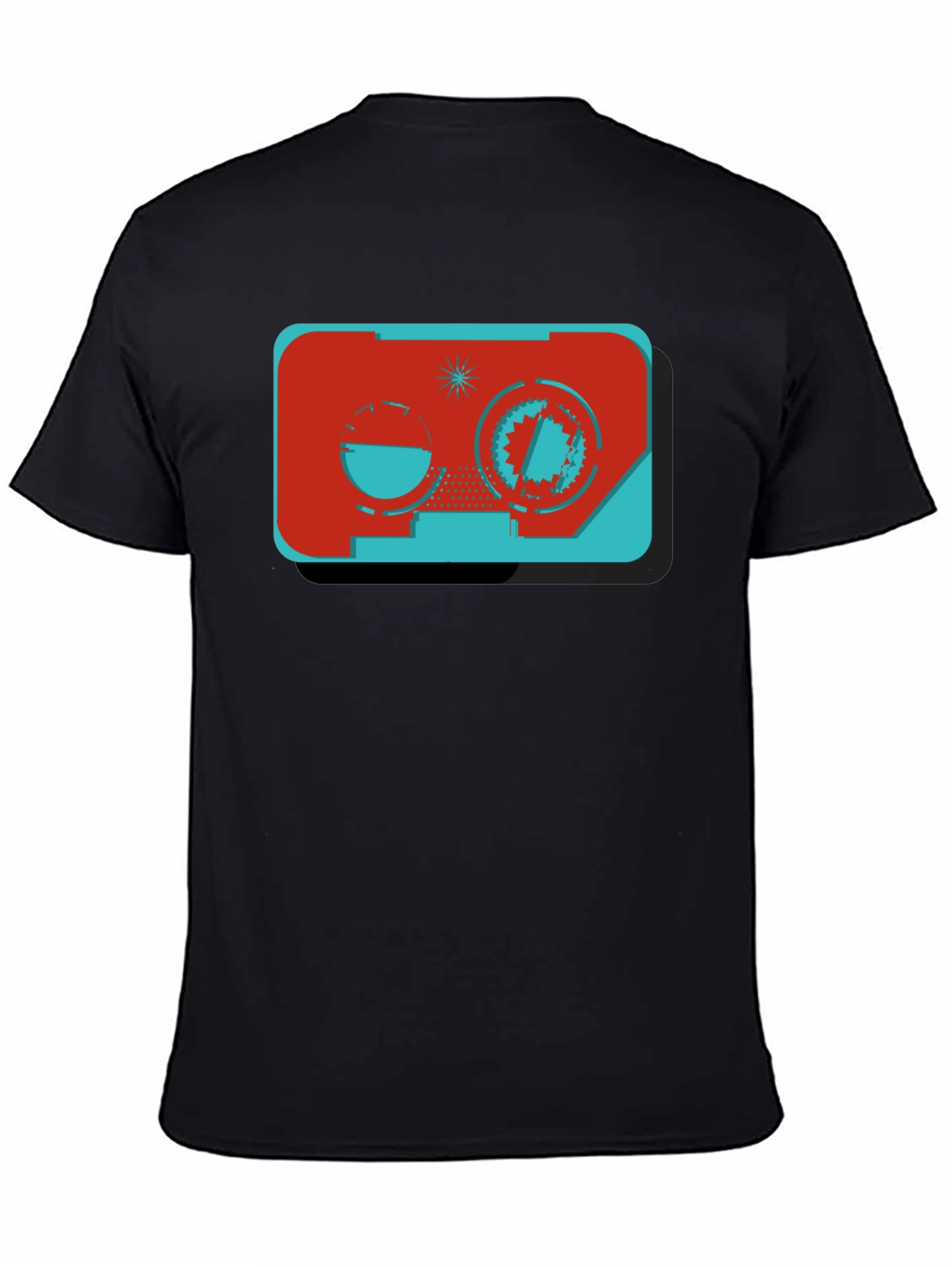 Retro Cassette Tape Graphic Black Tee