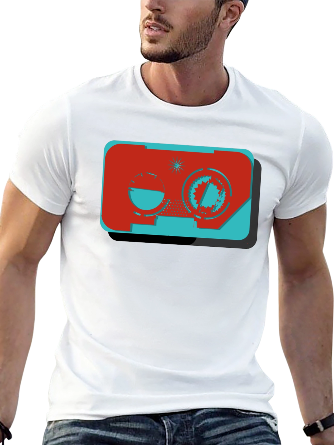 Retro Cassette Tape Graphic Black Tee