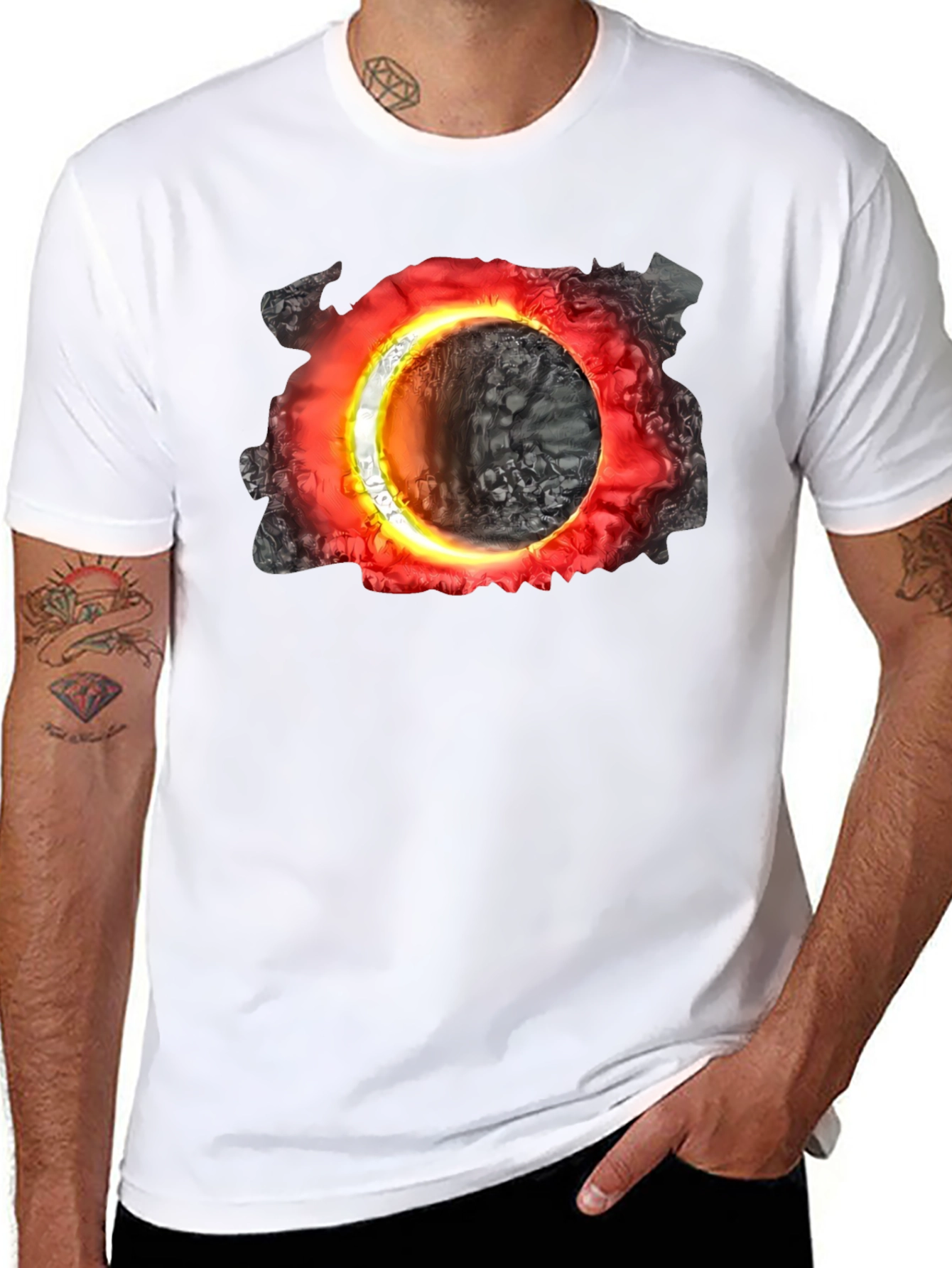 Cosmic Portal Black T-Shirt - Unique Graphic Tee