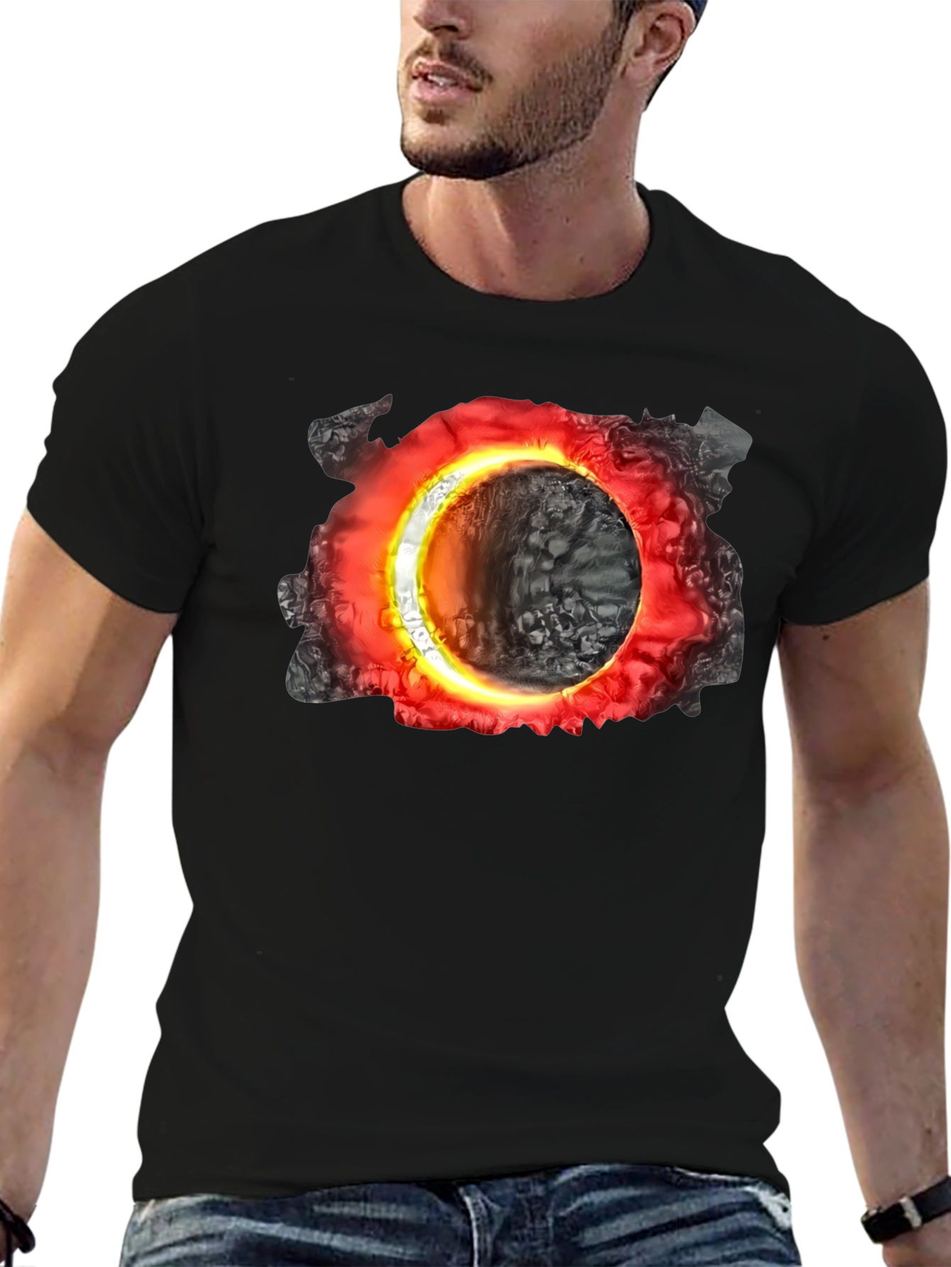 Cosmic Portal Black T-Shirt - Unique Graphic Tee