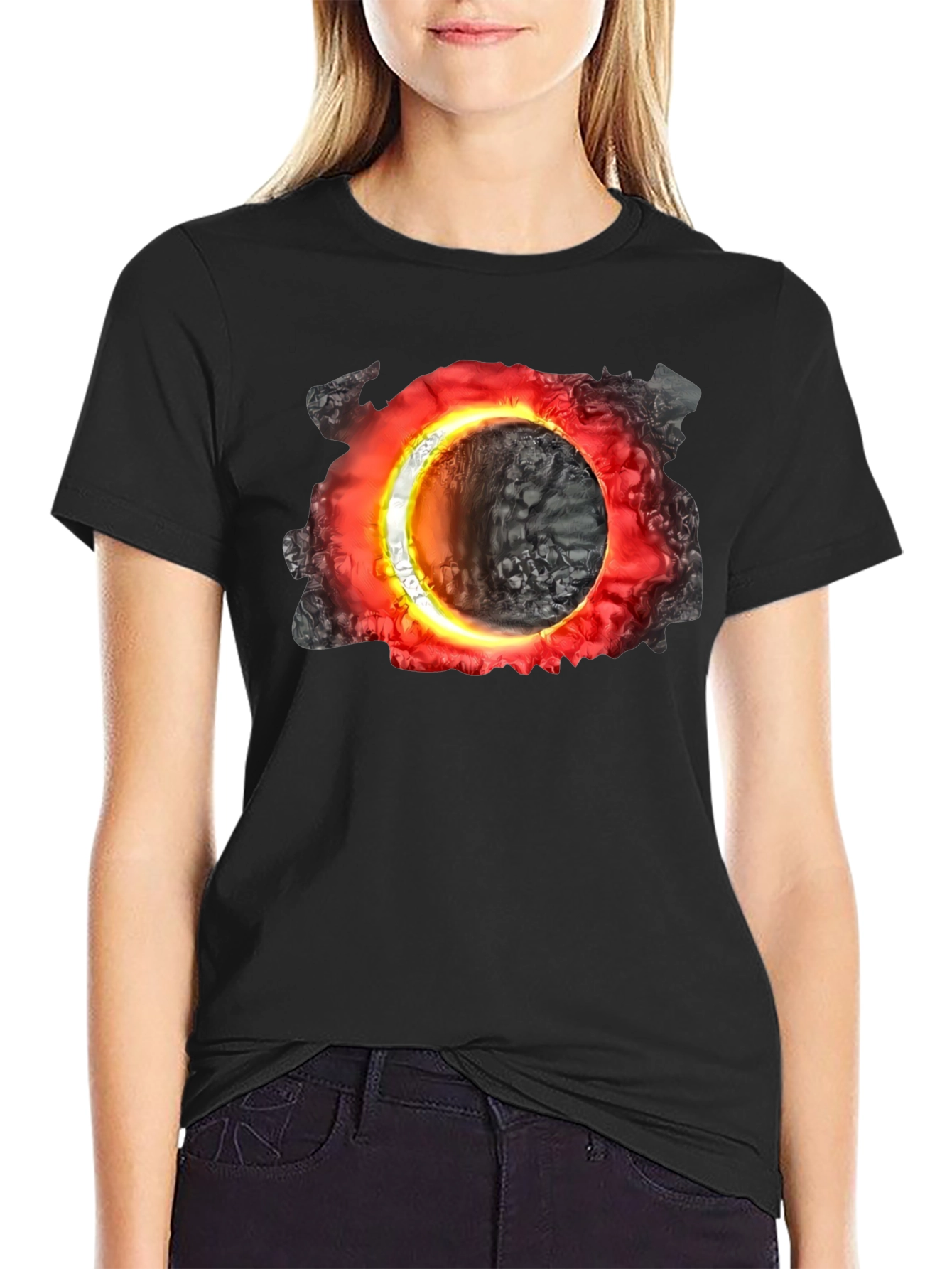 Cosmic Portal Black T-Shirt - Unique Graphic Tee