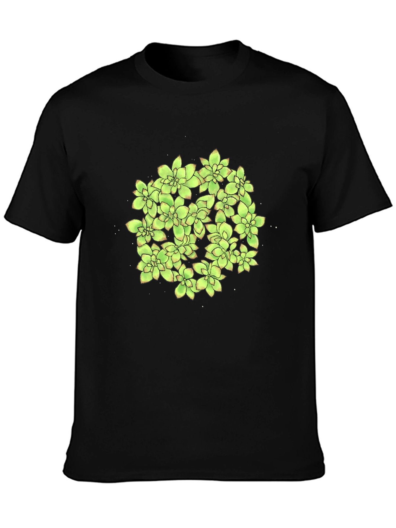 Succulent Graphic Black T-Shirt