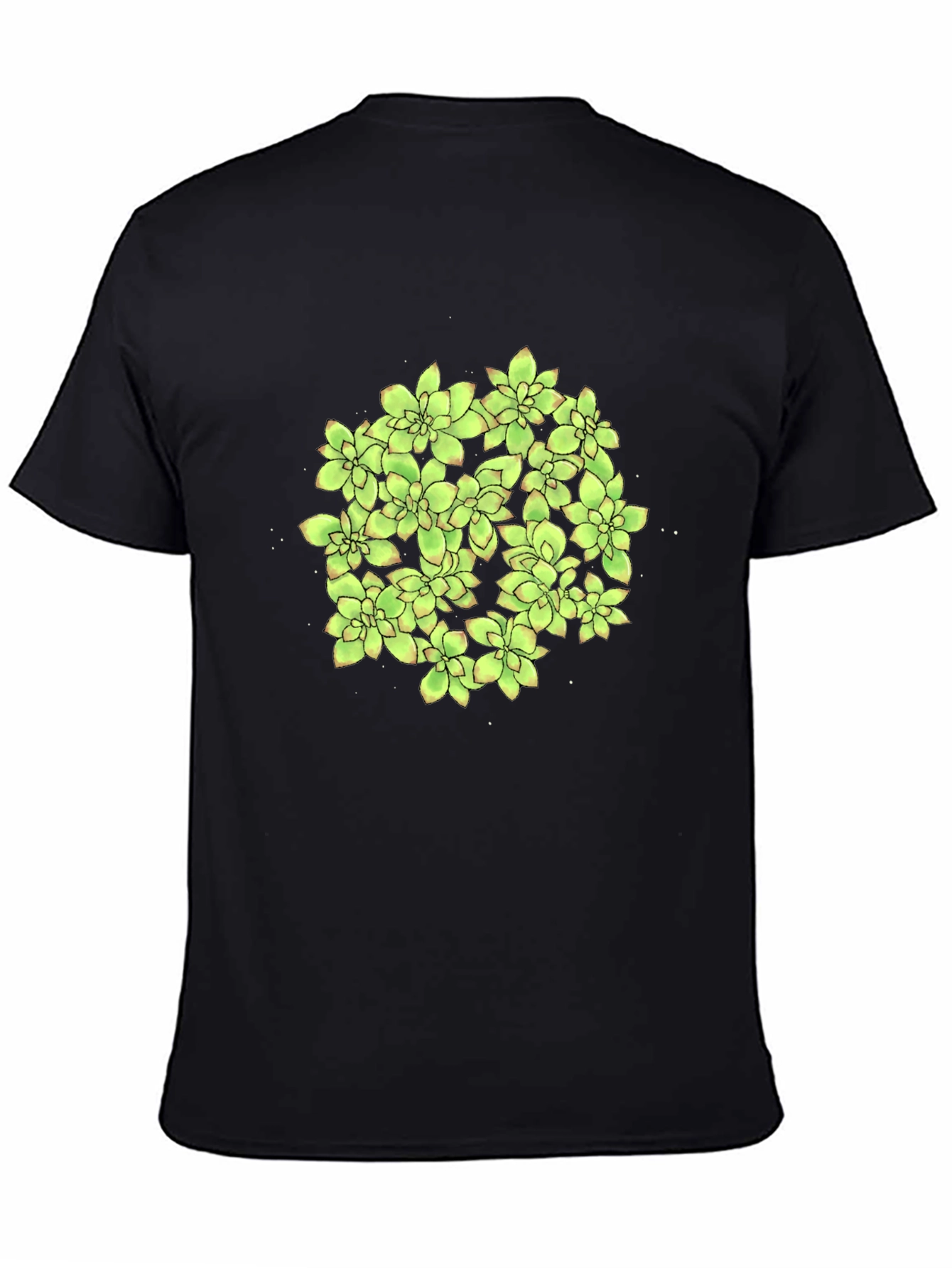 Succulent Graphic Black T-Shirt