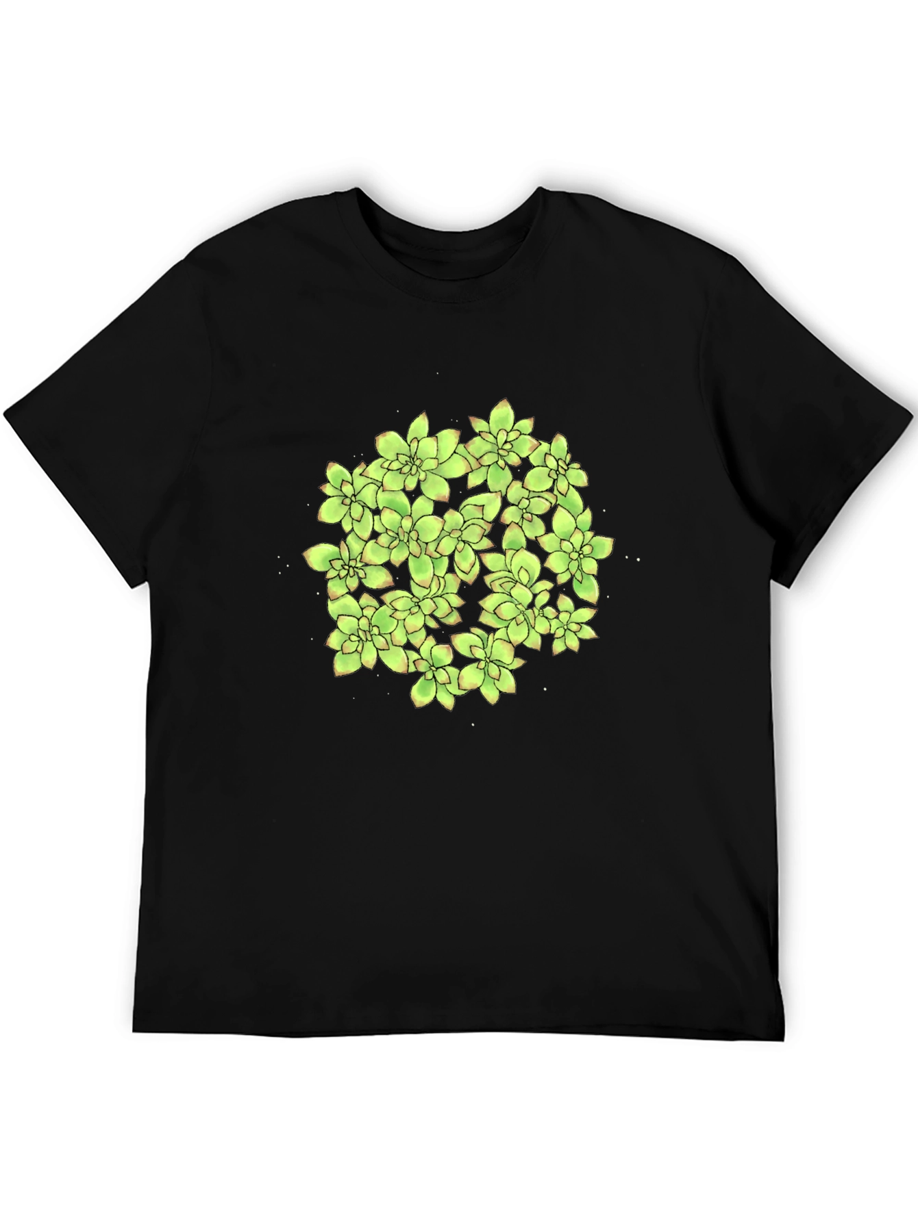 Succulent Graphic Black T-Shirt