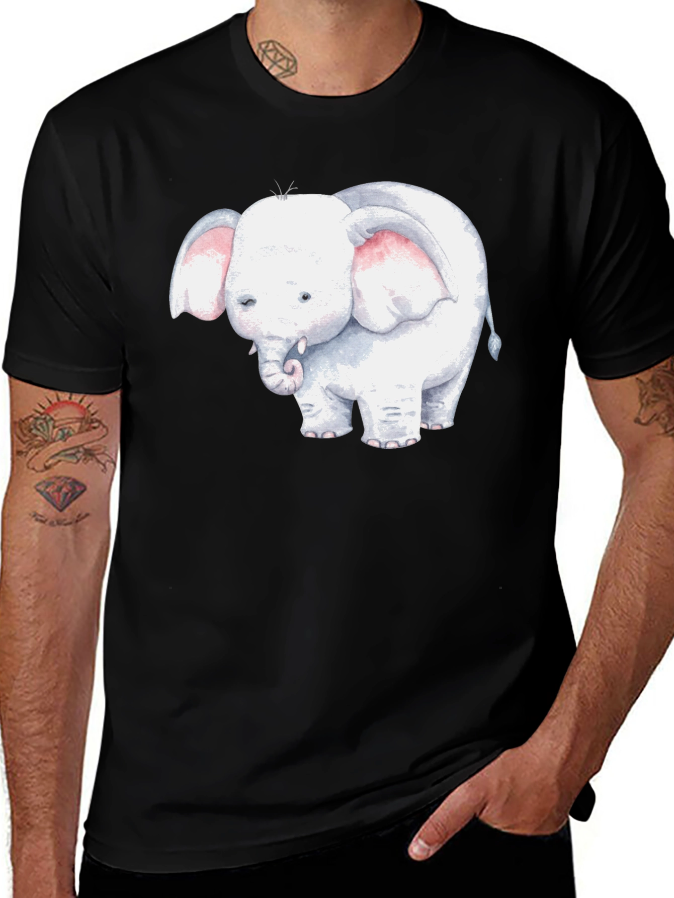 Elephant Graphic Tee - Cute Animal T-Shirt