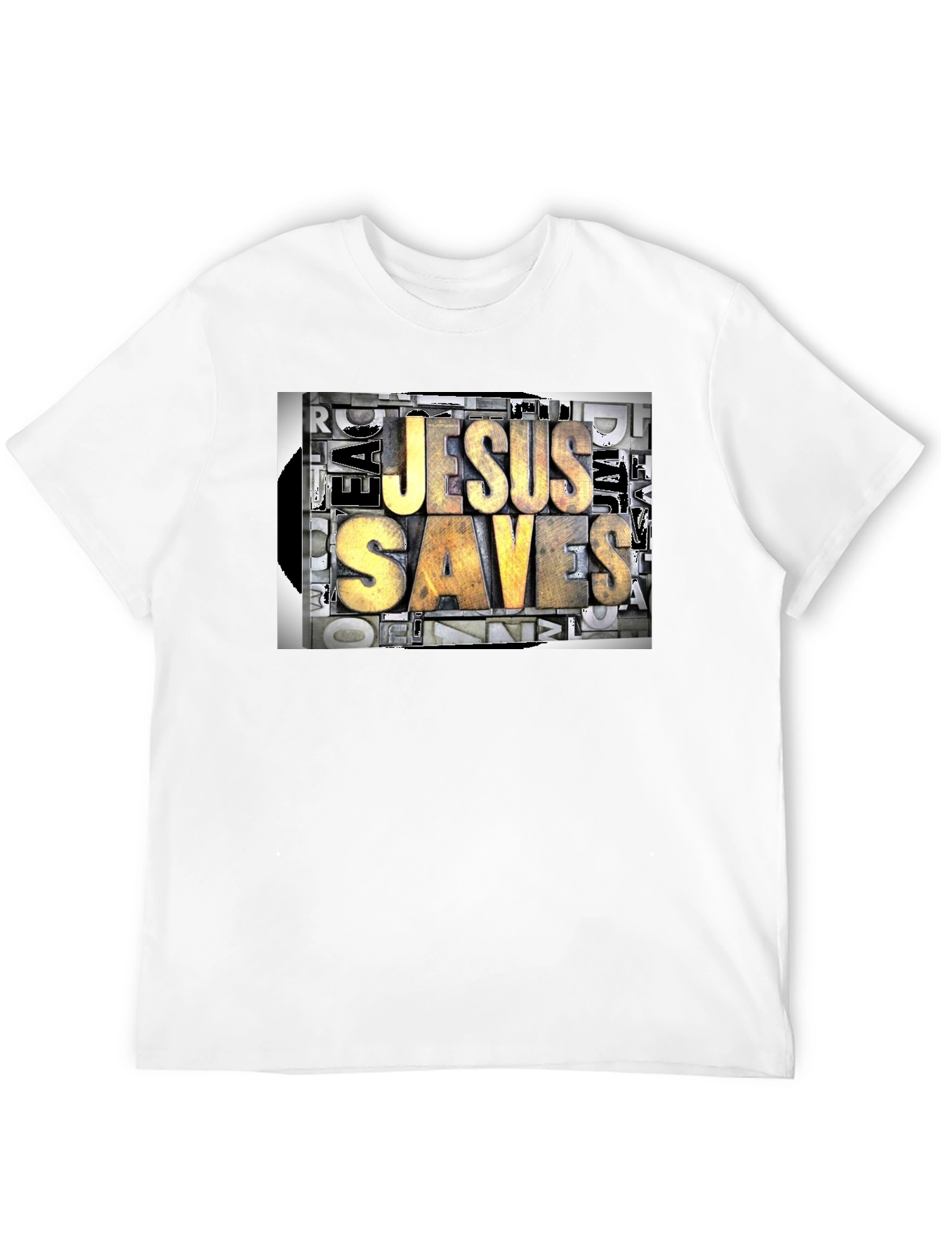 Jesus Saves Graphic Print Black T-Shirt