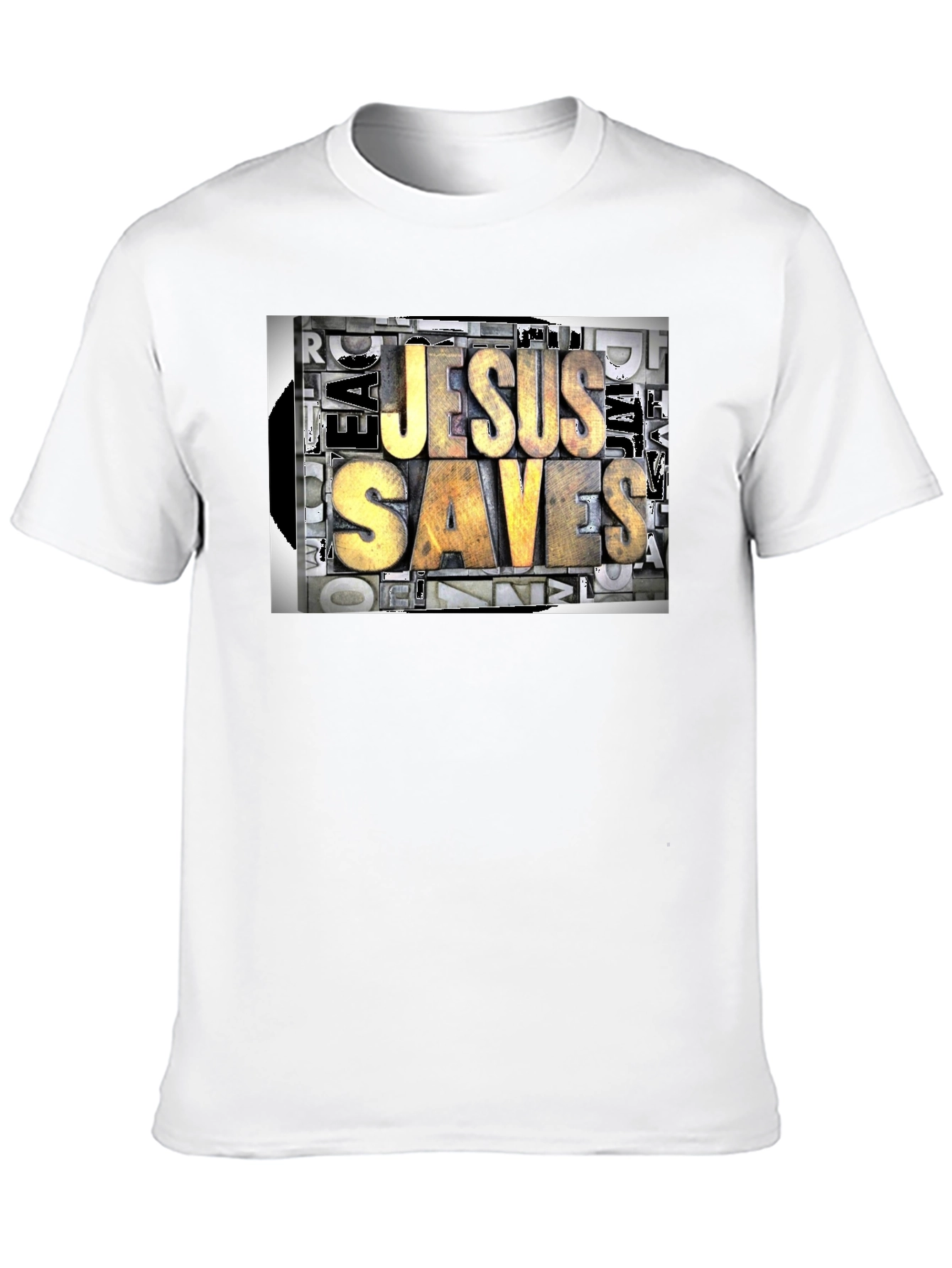 Jesus Saves Graphic Print Black T-Shirt