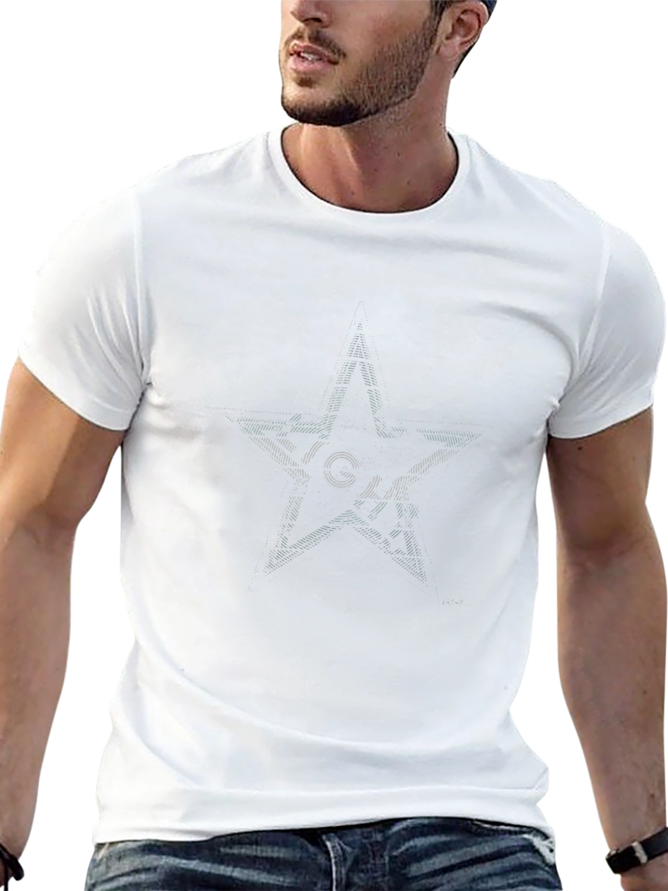 Mens Black Graphic Star T-Shirt