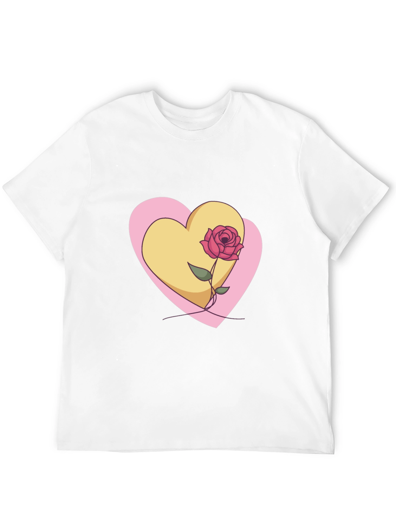 Heart & Rose Graphic Black T-Shirt