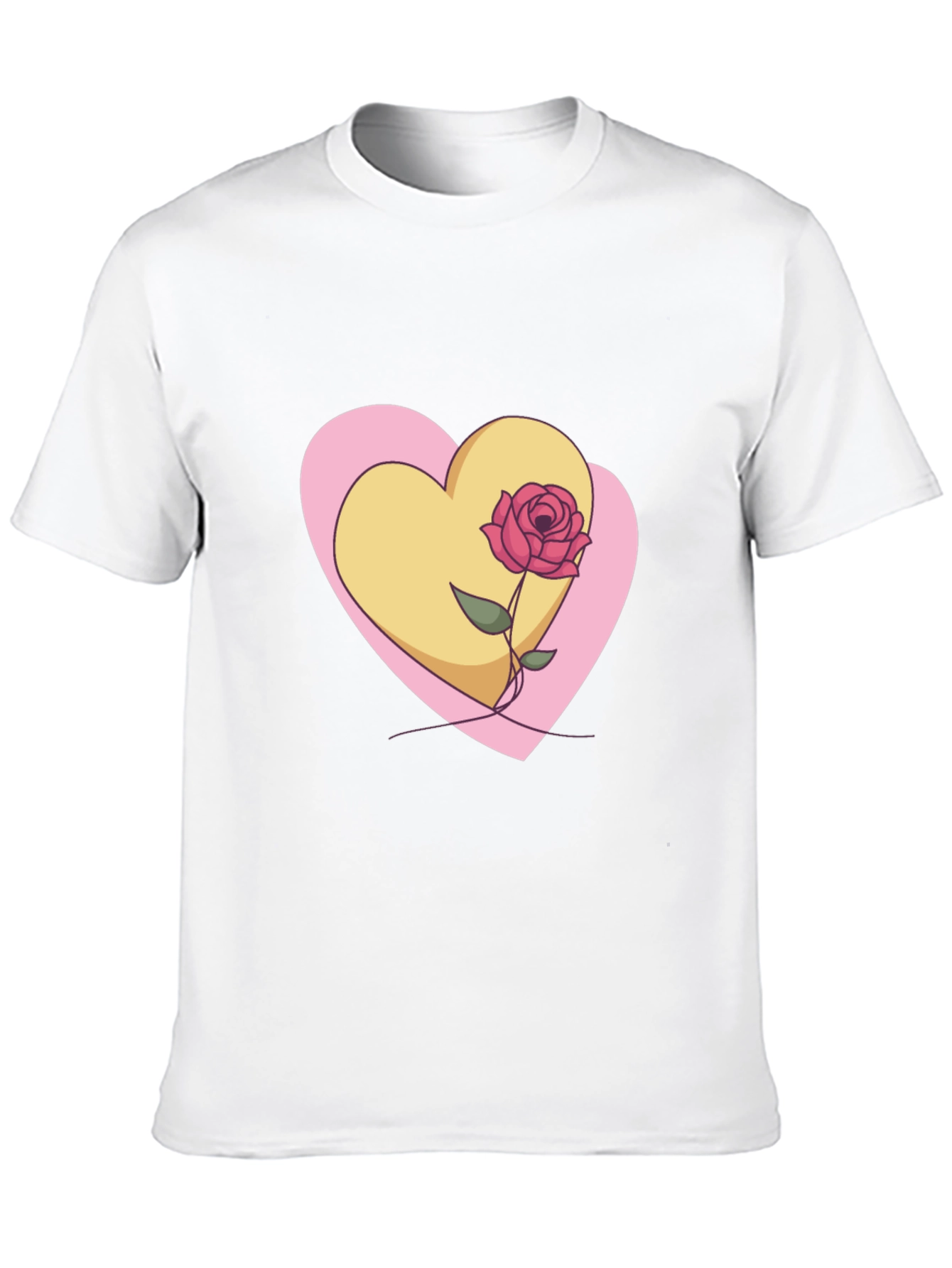 Heart & Rose Graphic Black T-Shirt