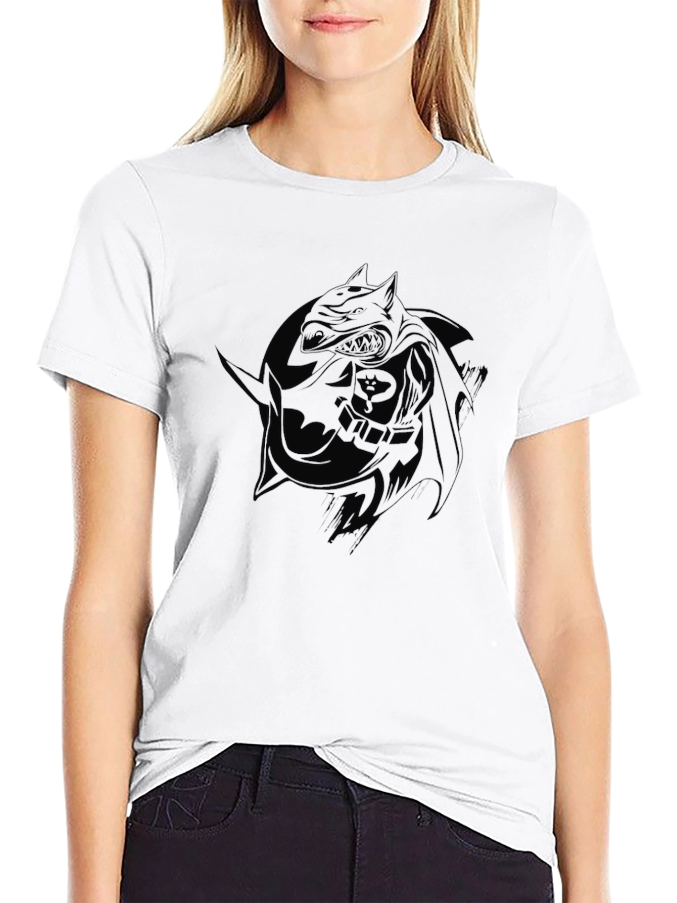 Dark Knight Graphic Tee - Black Cotton