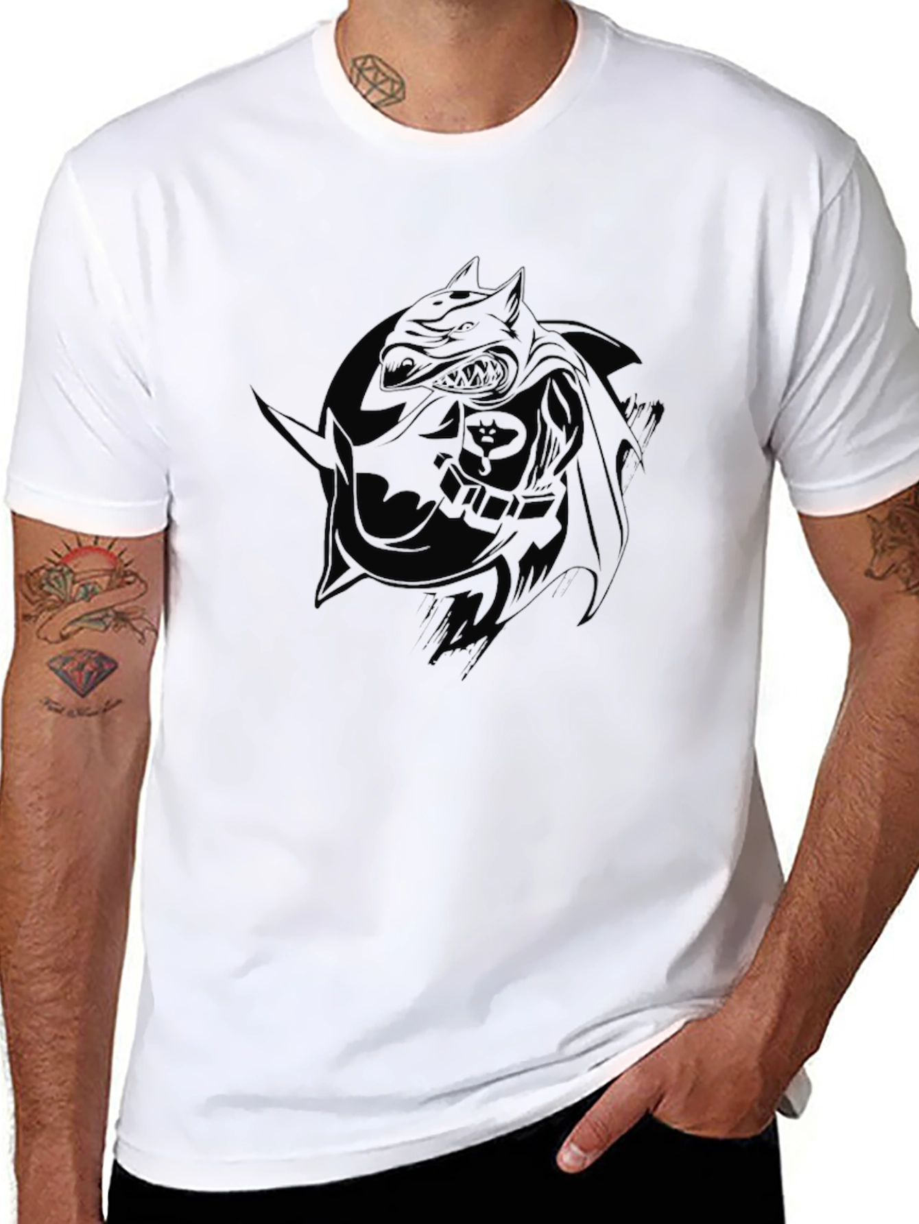 Dark Knight Graphic Tee - Black Cotton