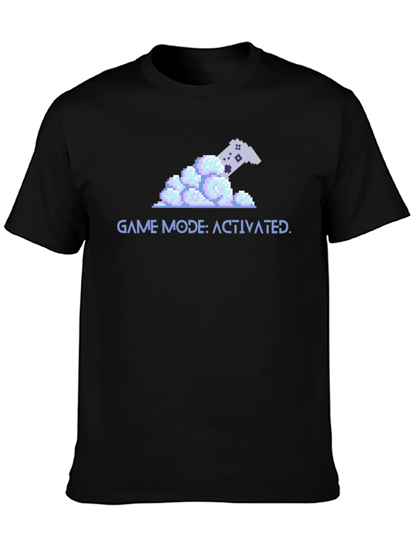 Game Mode Activated Black T-Shirt - Pixel Art