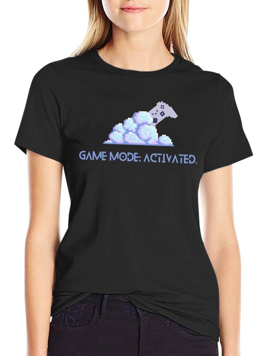 Game Mode Activated Black T-Shirt - Pixel Art