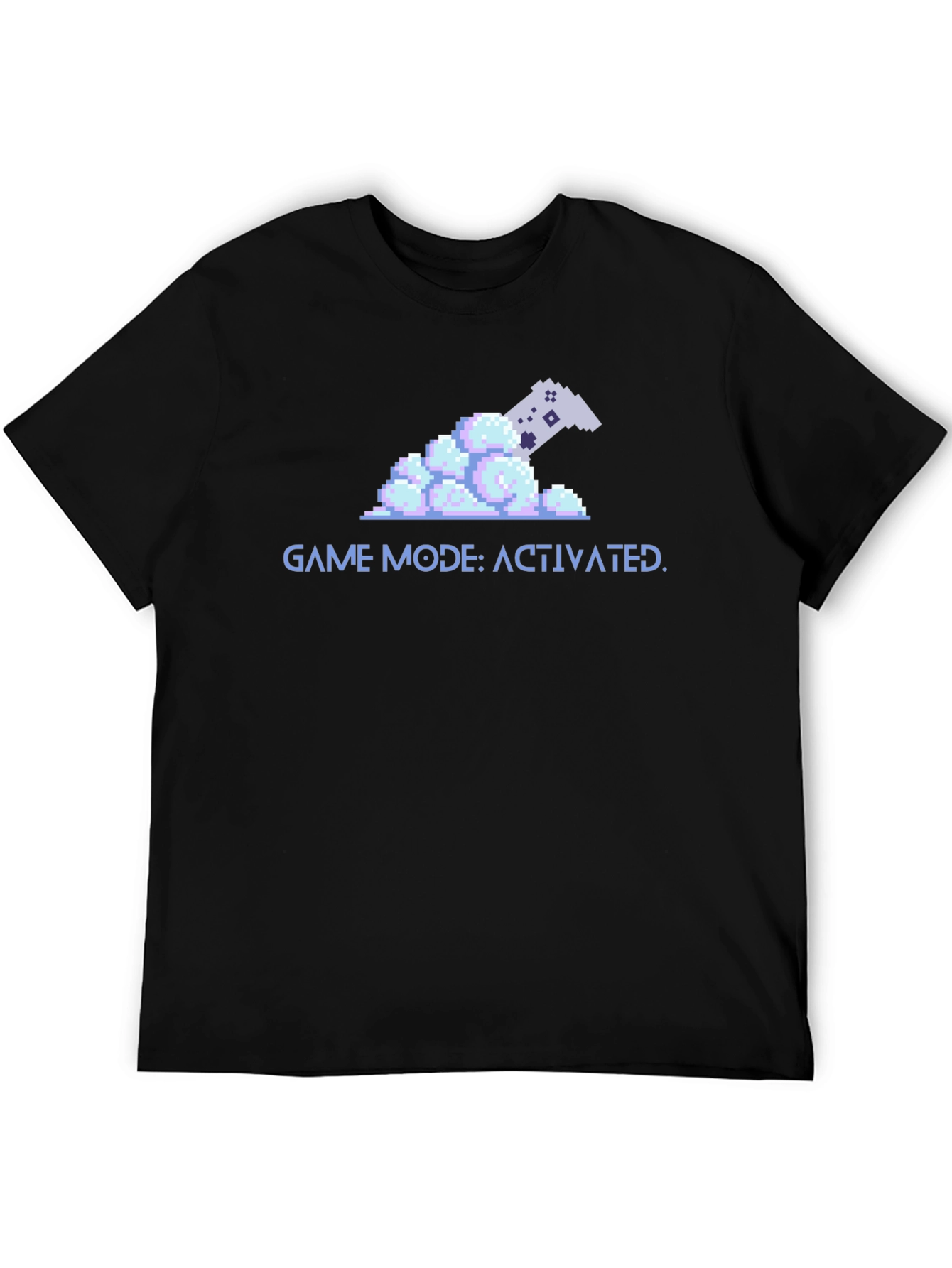 Game Mode Activated Black T-Shirt - Pixel Art