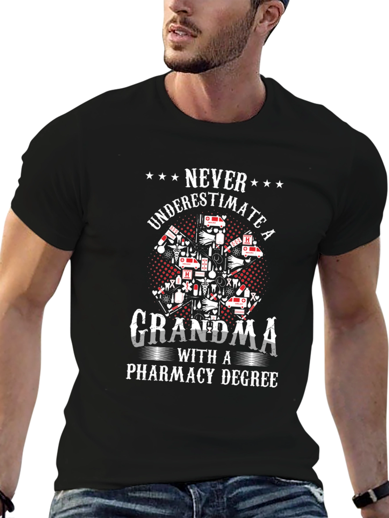 Grandma Pharmacy Degree T-Shirt - Never Underestimate