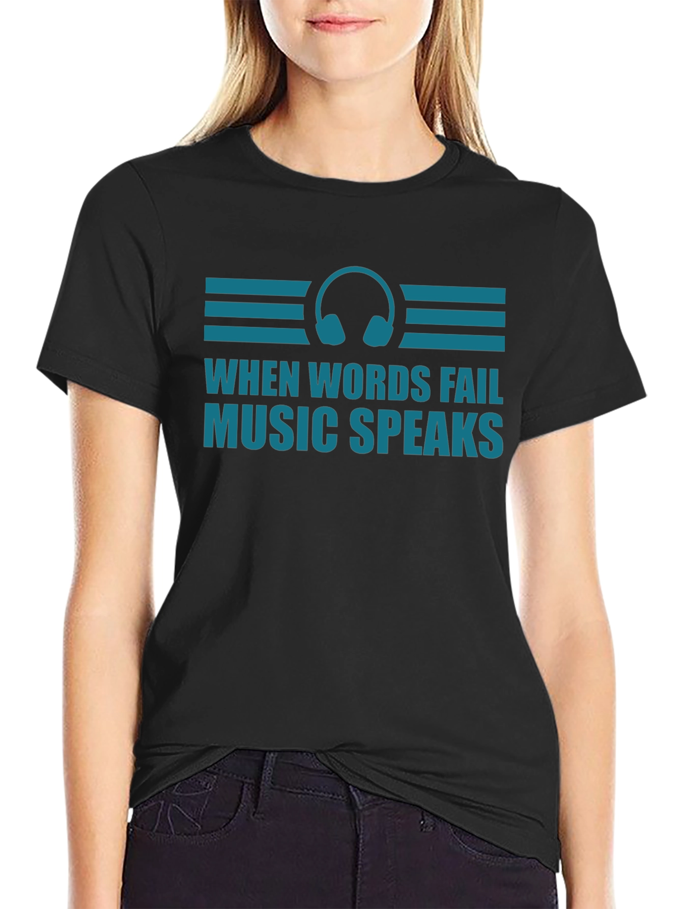 When Words Fail Music Speaks Graphic Tee