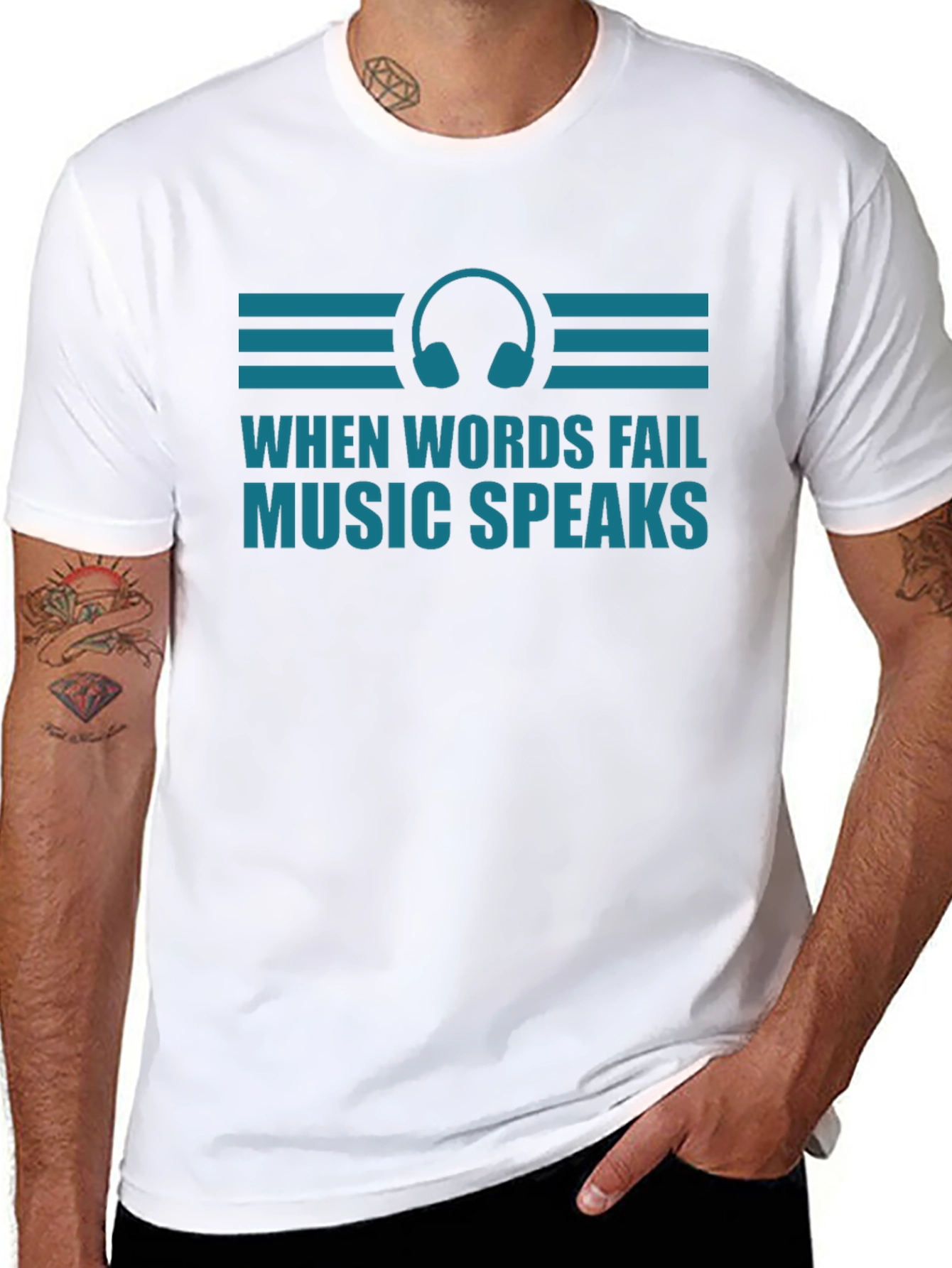 When Words Fail Music Speaks Graphic Tee