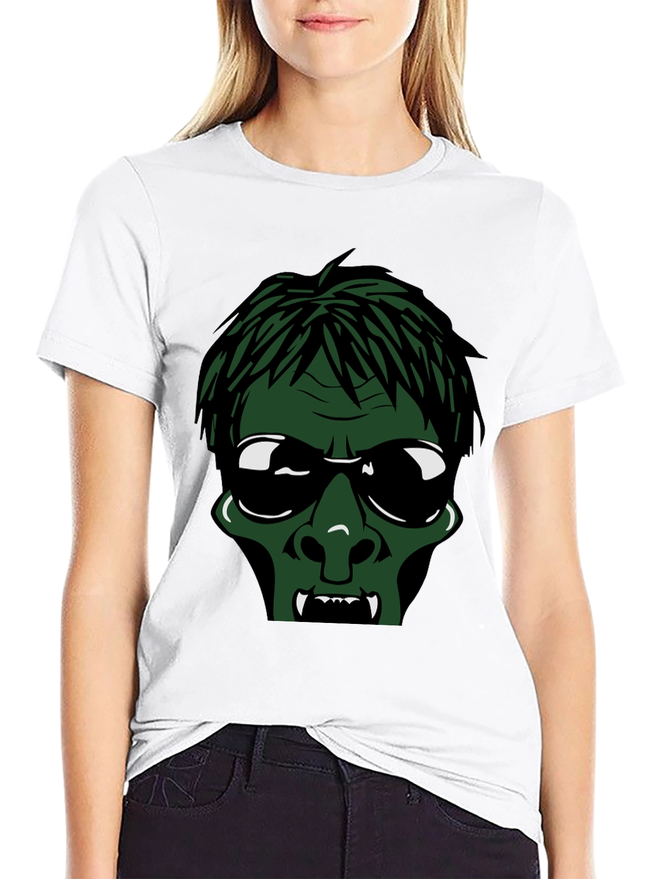 Zombie Face Black T-Shirt