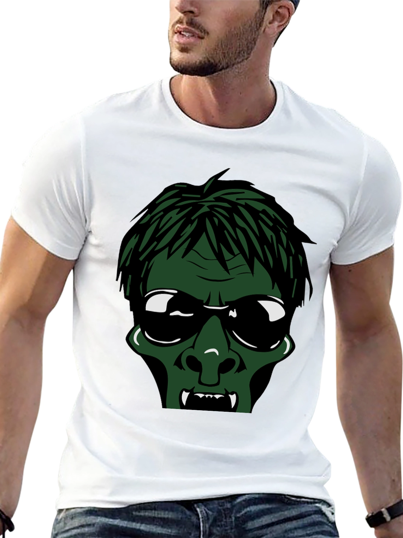 Zombie Face Black T-Shirt