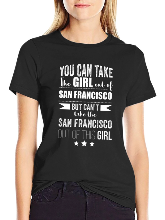 San Francisco Girl T-Shirt Black Graphic Tee