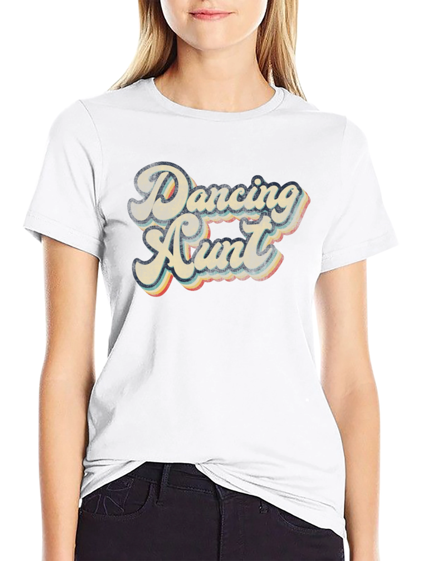 Dancing Aunt Retro Graphic Tee - Cool & Comfy