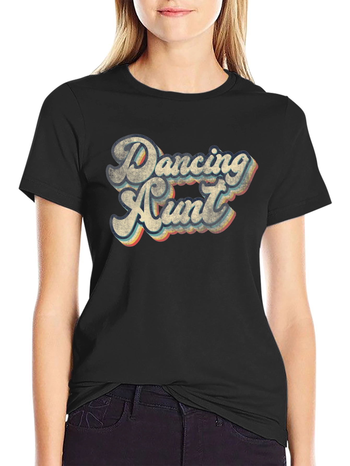 Dancing Aunt Retro Graphic Tee - Cool & Comfy