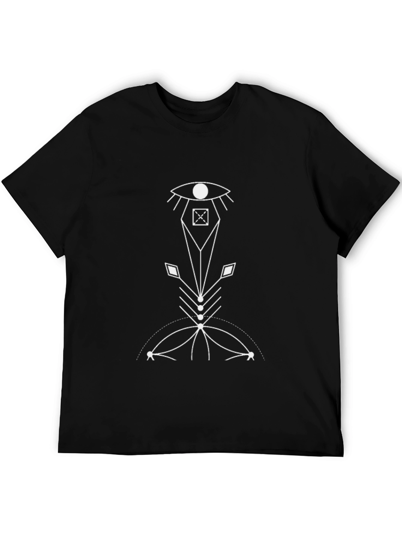 Geometric Eye Graphic T-Shirt - Black