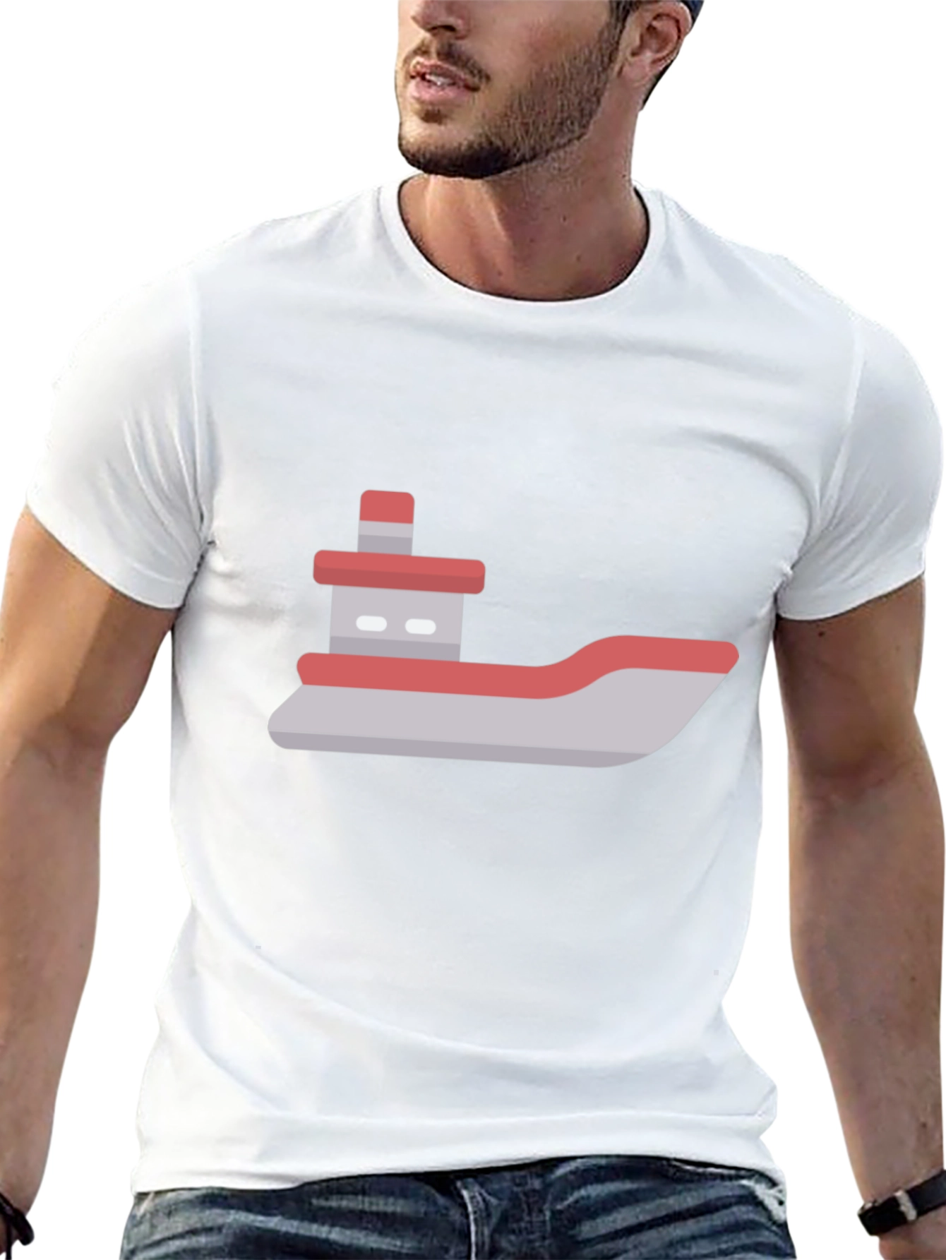 Modern Boat Graphic Tee - Black