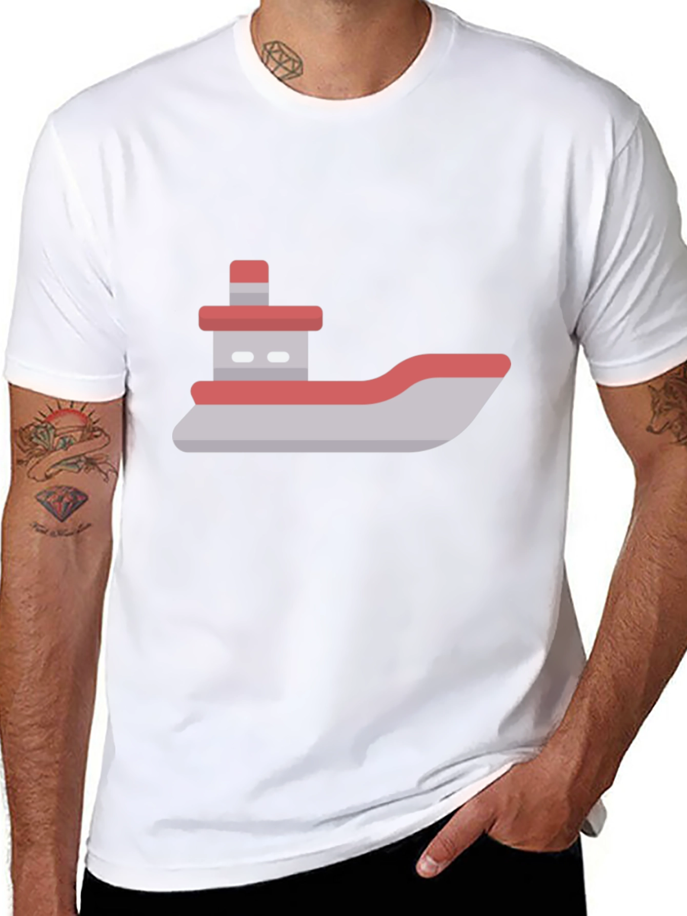 Modern Boat Graphic Tee - Black