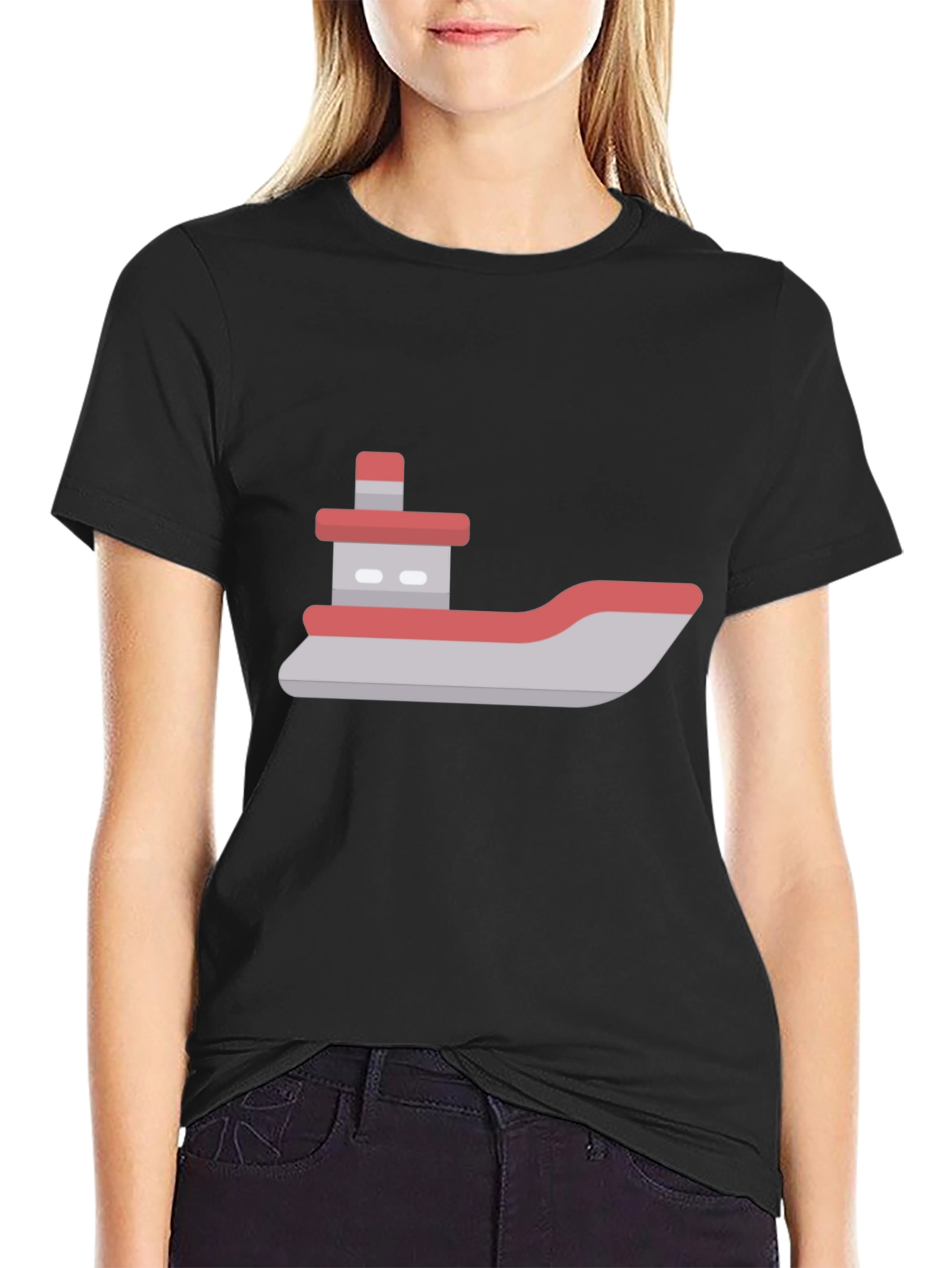 Modern Boat Graphic Tee - Black