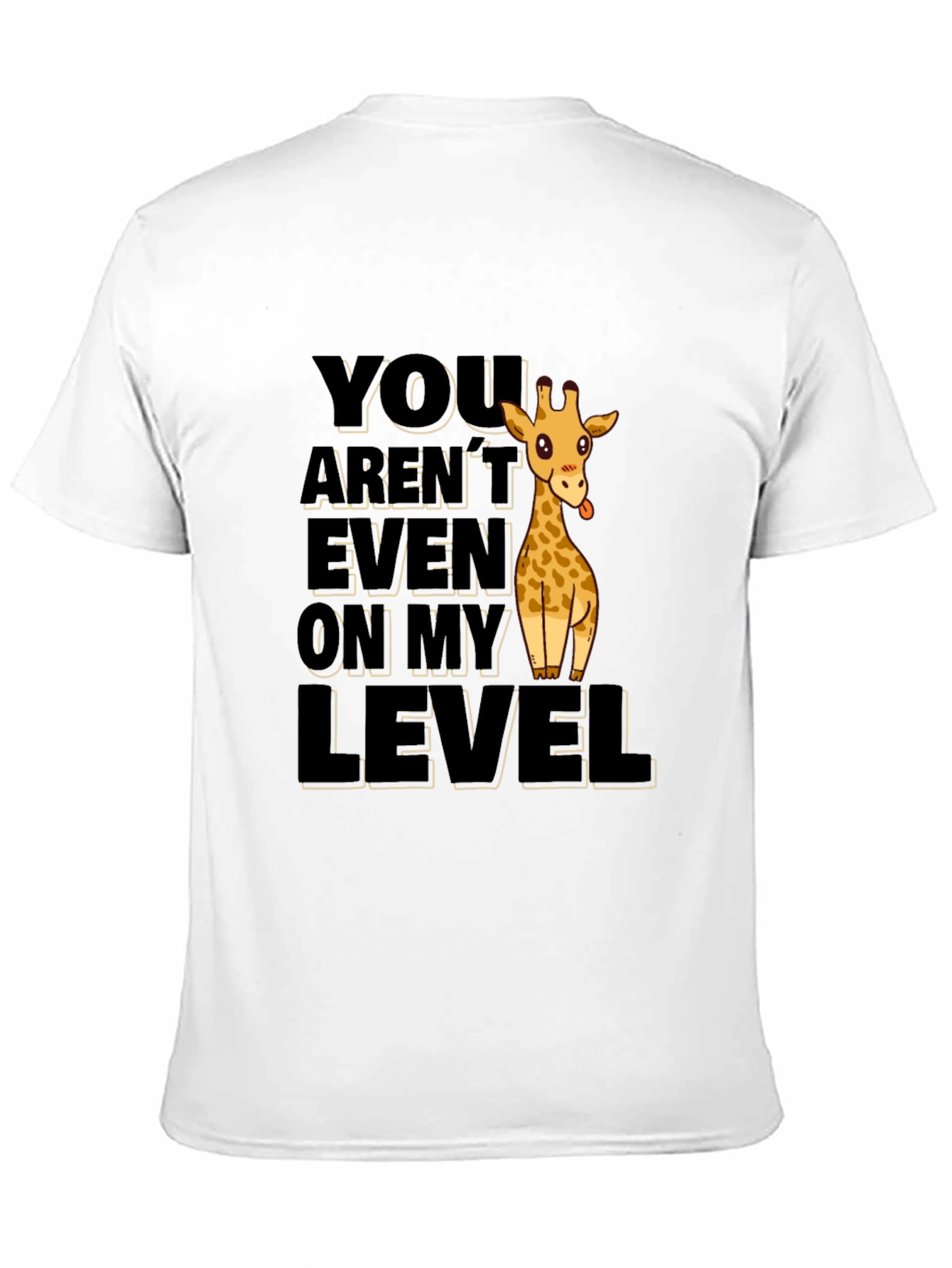 Funny Giraffe Not On My Level Black T-Shirt