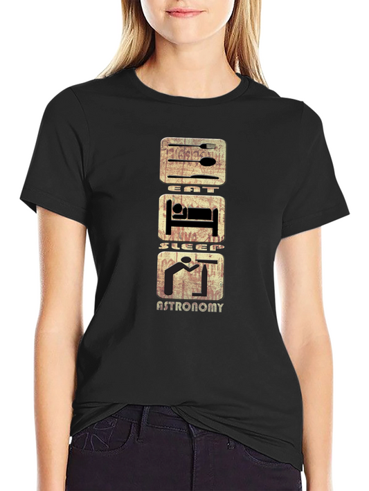 Eat Sleep Astronomy T-Shirt - Black Cotton Tee