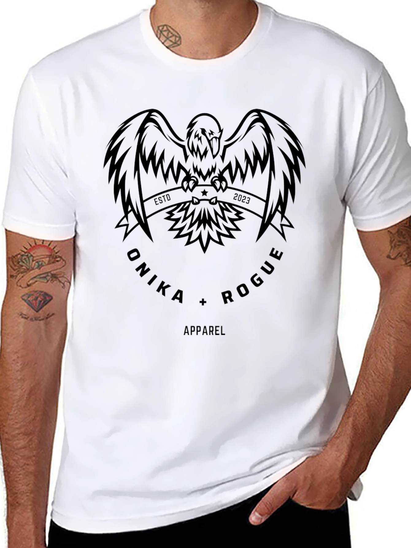 Monika Rogue Eagle Graphic Tee - Stylish Black Shirt
