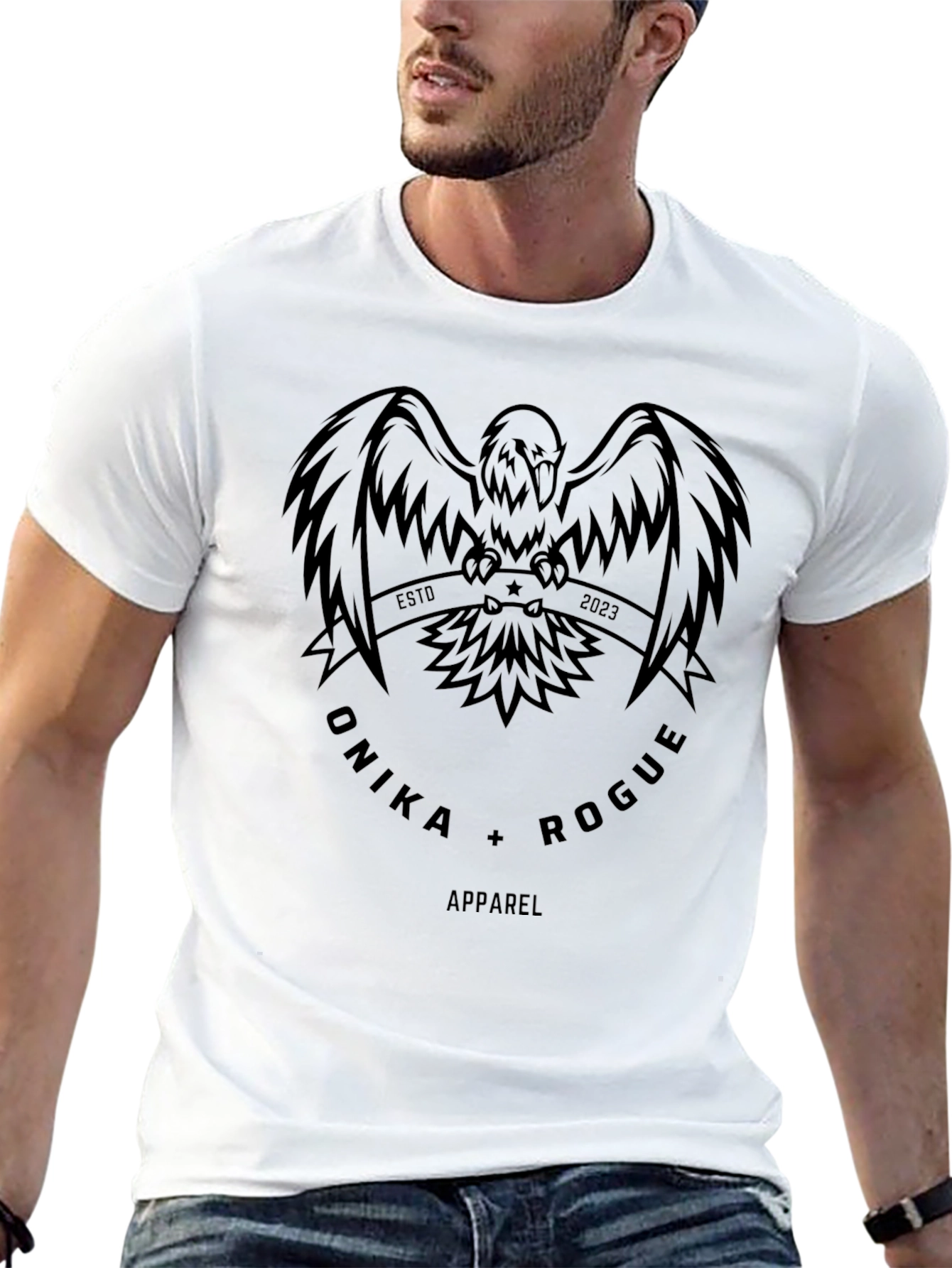 Monika Rogue Eagle Graphic Tee - Stylish Black Shirt