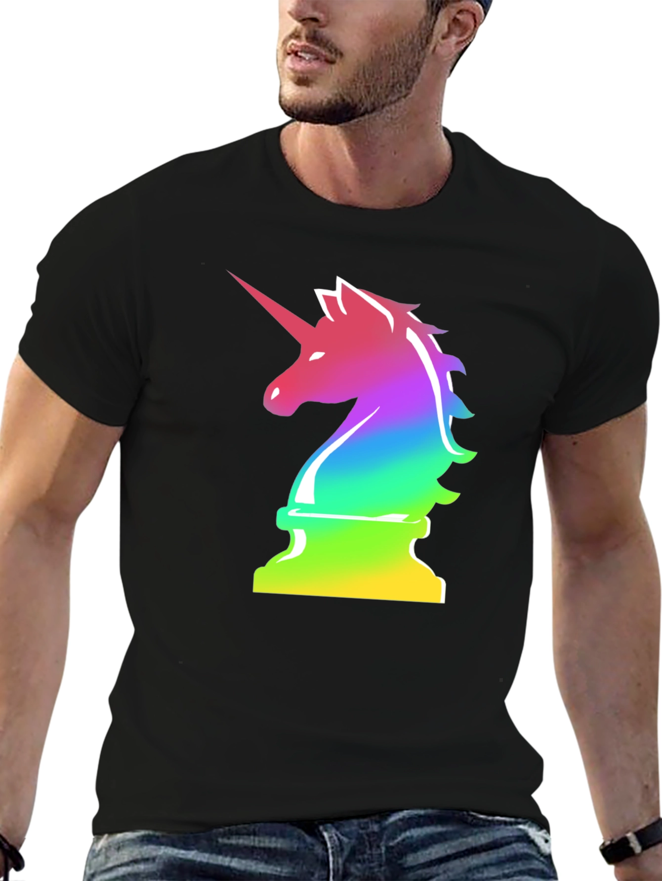 Rainbow Unicorn Chess Piece T-Shirt