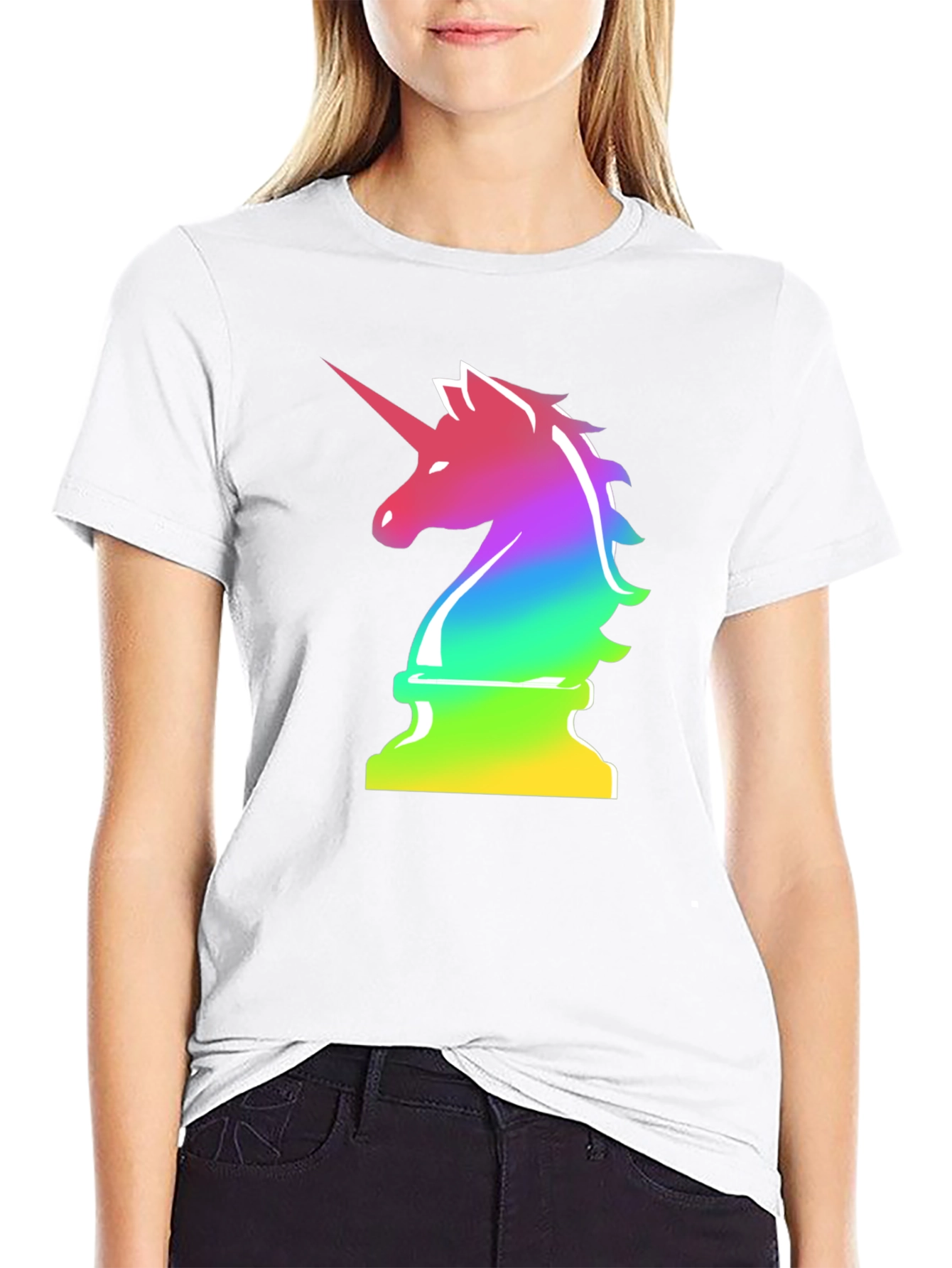 Rainbow Unicorn Chess Piece T-Shirt