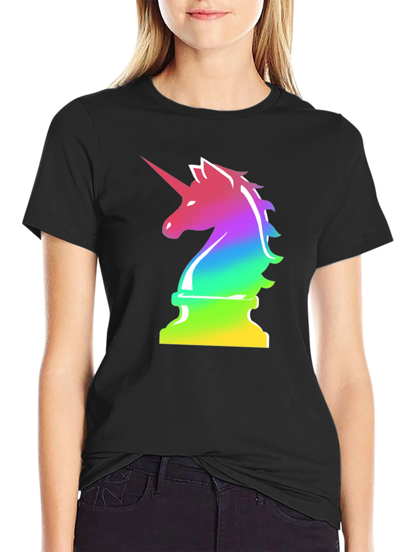 Rainbow Unicorn Chess Piece T-Shirt