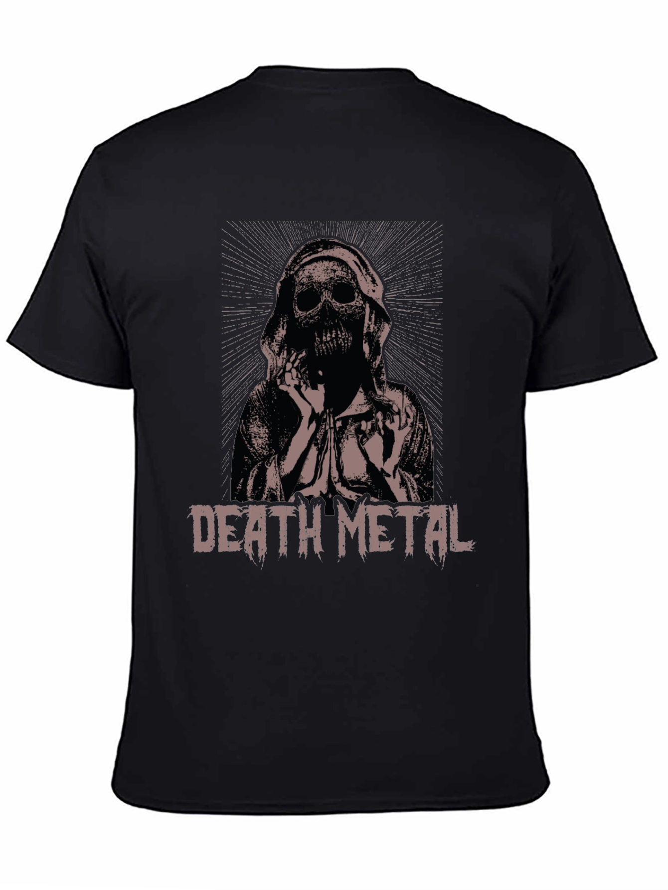 Death Metal Skeleton Graphic T-Shirt - Black