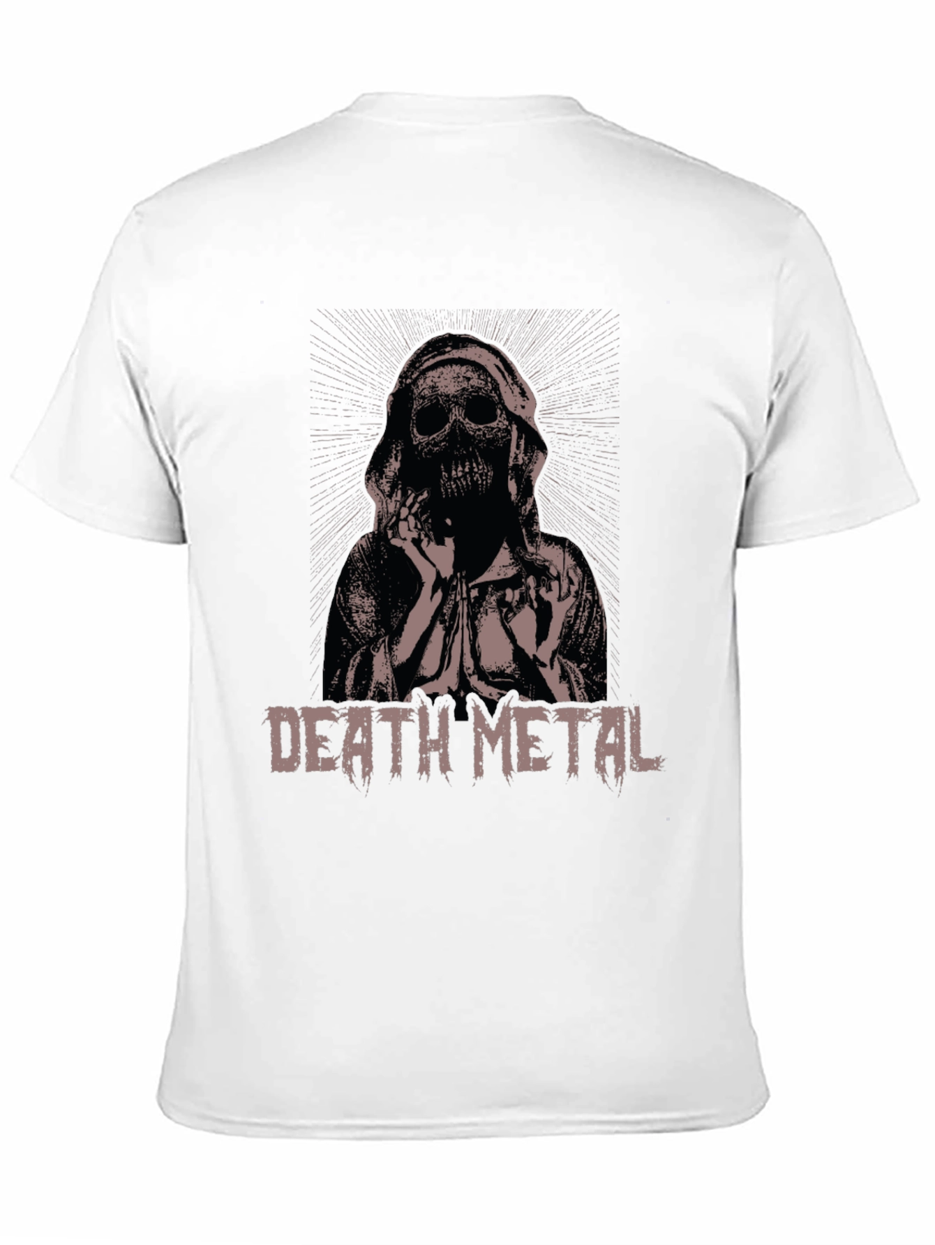 Death Metal Skeleton Graphic T-Shirt - Black