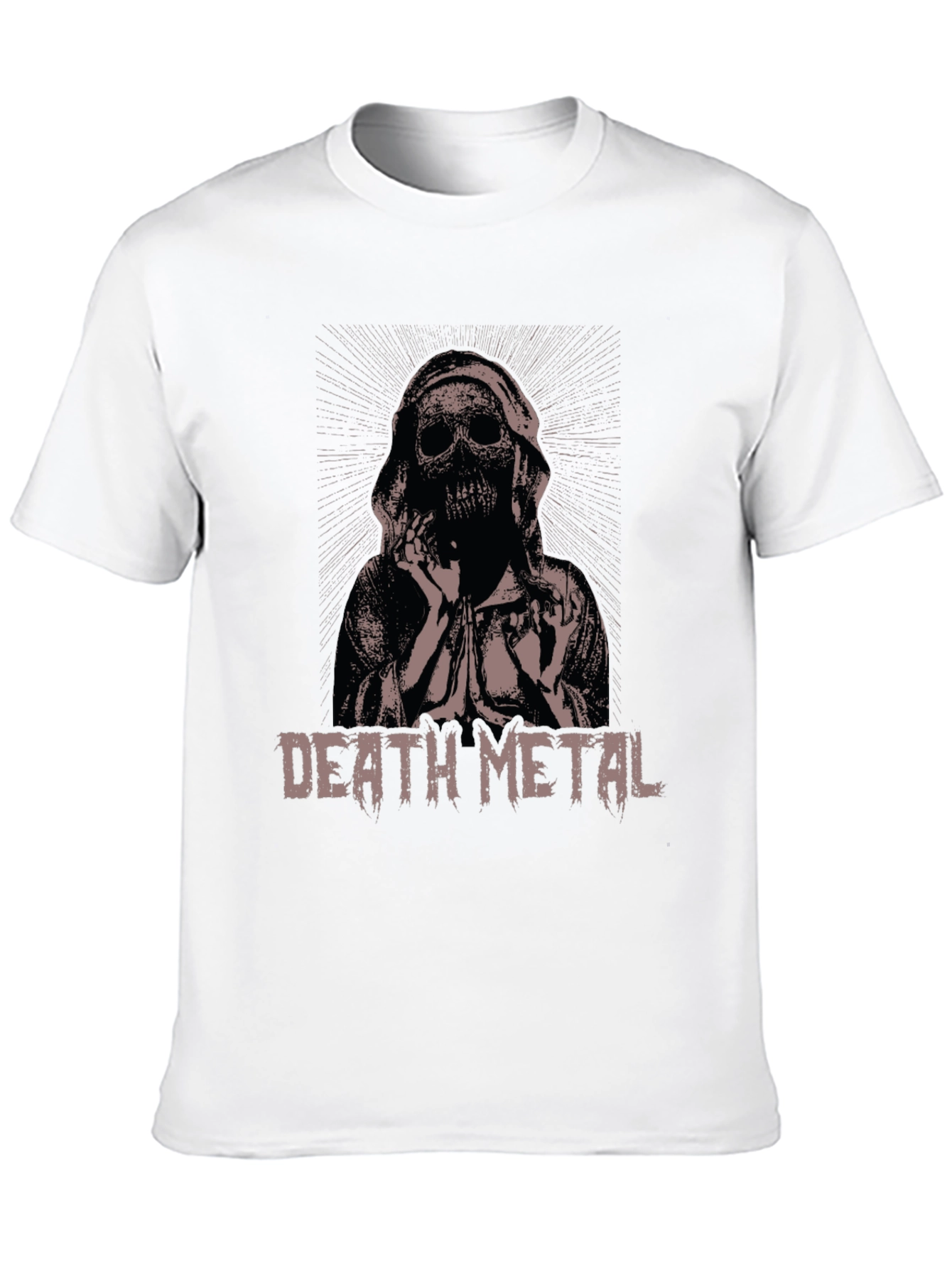 Death Metal Skeleton Graphic T-Shirt - Black