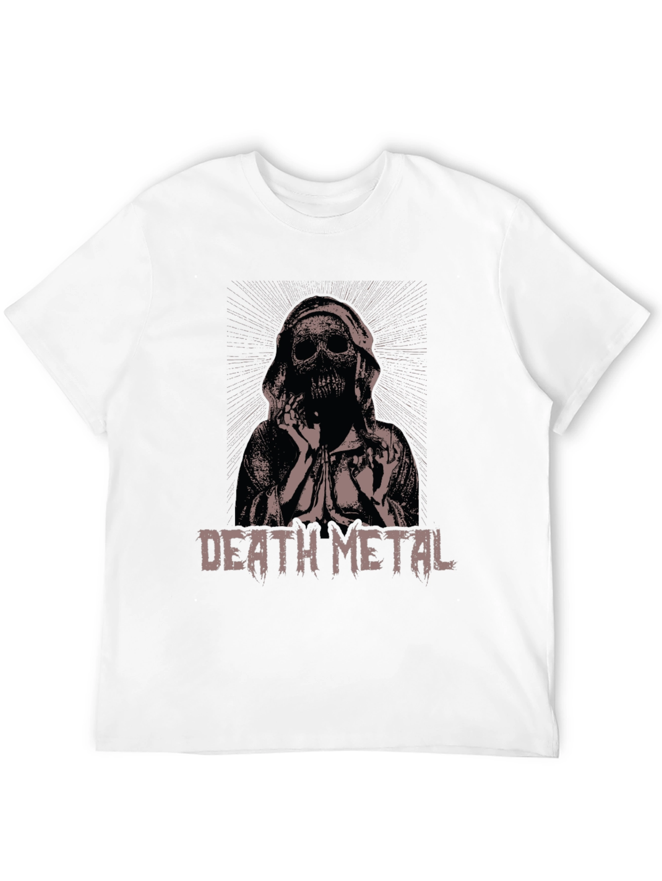 Death Metal Skeleton Graphic T-Shirt - Black