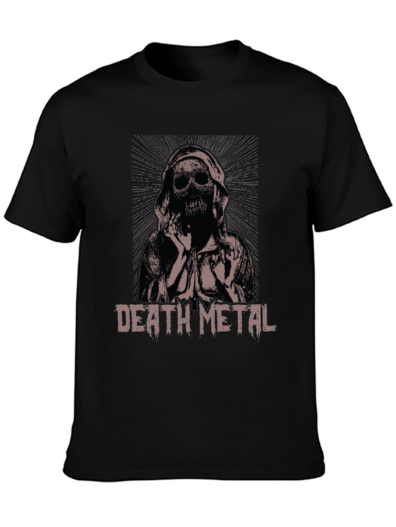 Death Metal Skeleton Graphic T-Shirt - Black