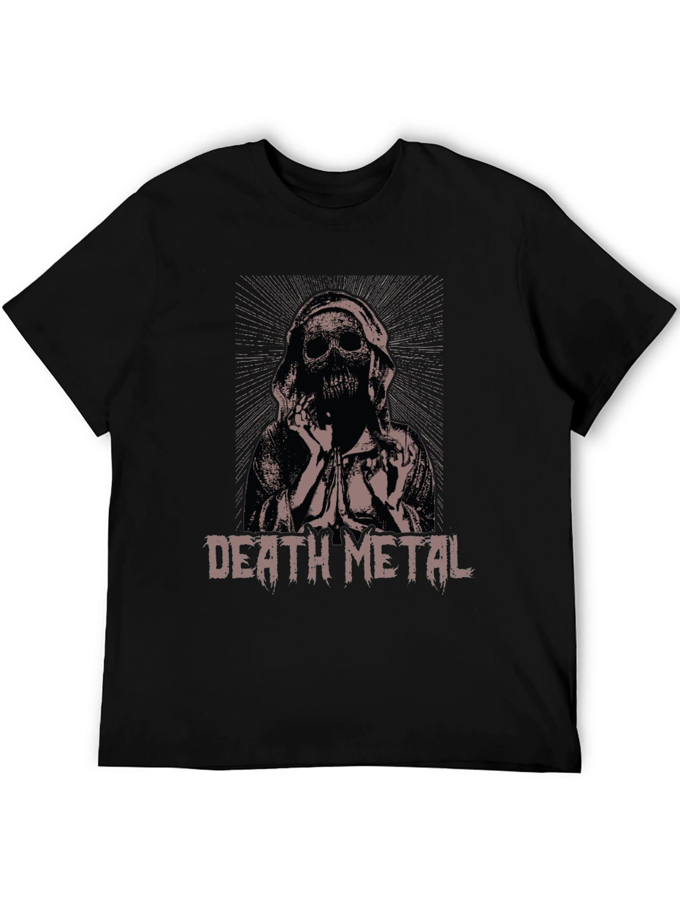 Death Metal Skeleton Graphic T-Shirt - Black
