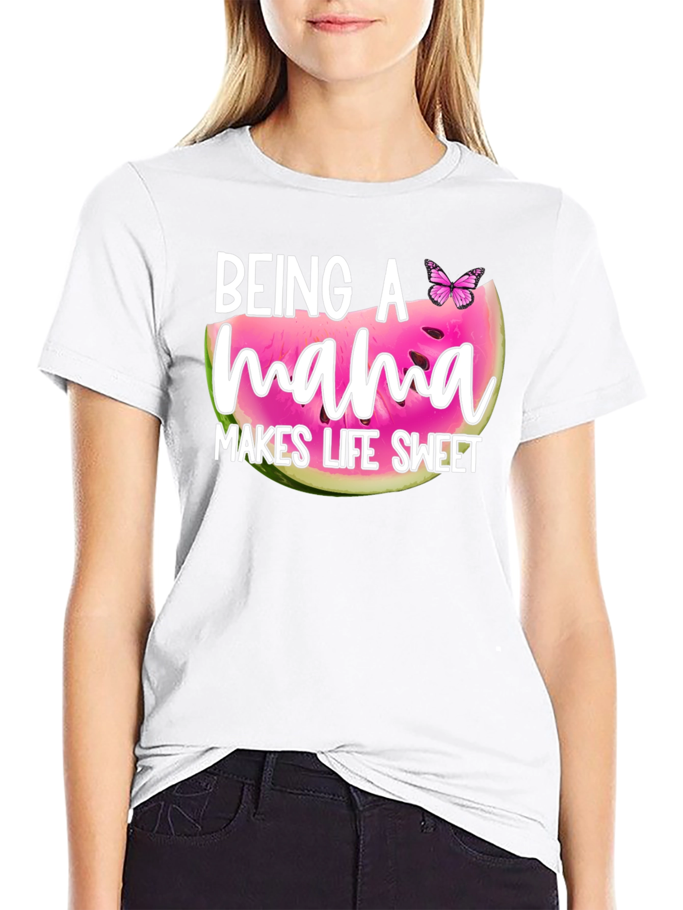 Sweet Mama Graphic Tee - Watermelon Print